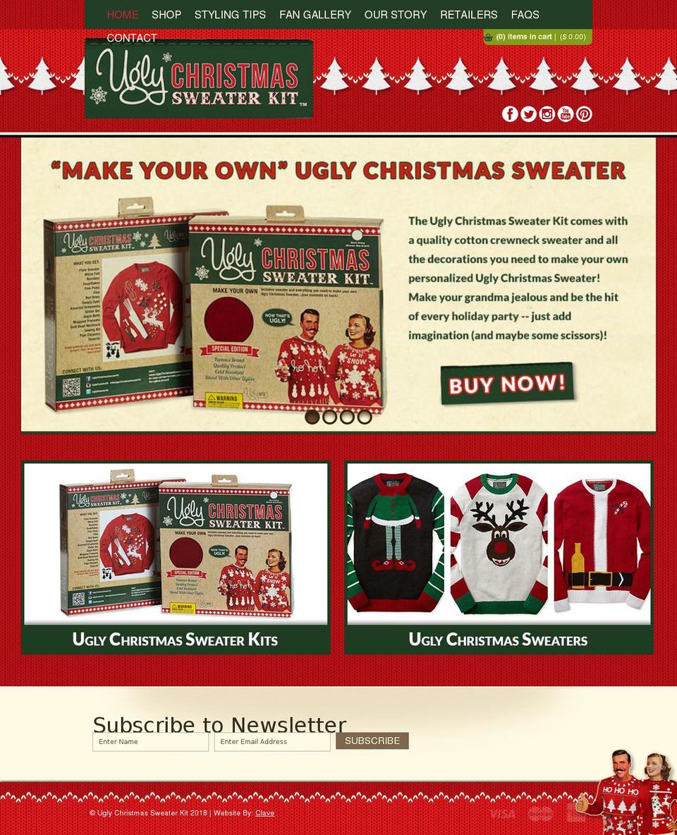 spatreats Shopify theme site example uglyxmassweaterkit.com