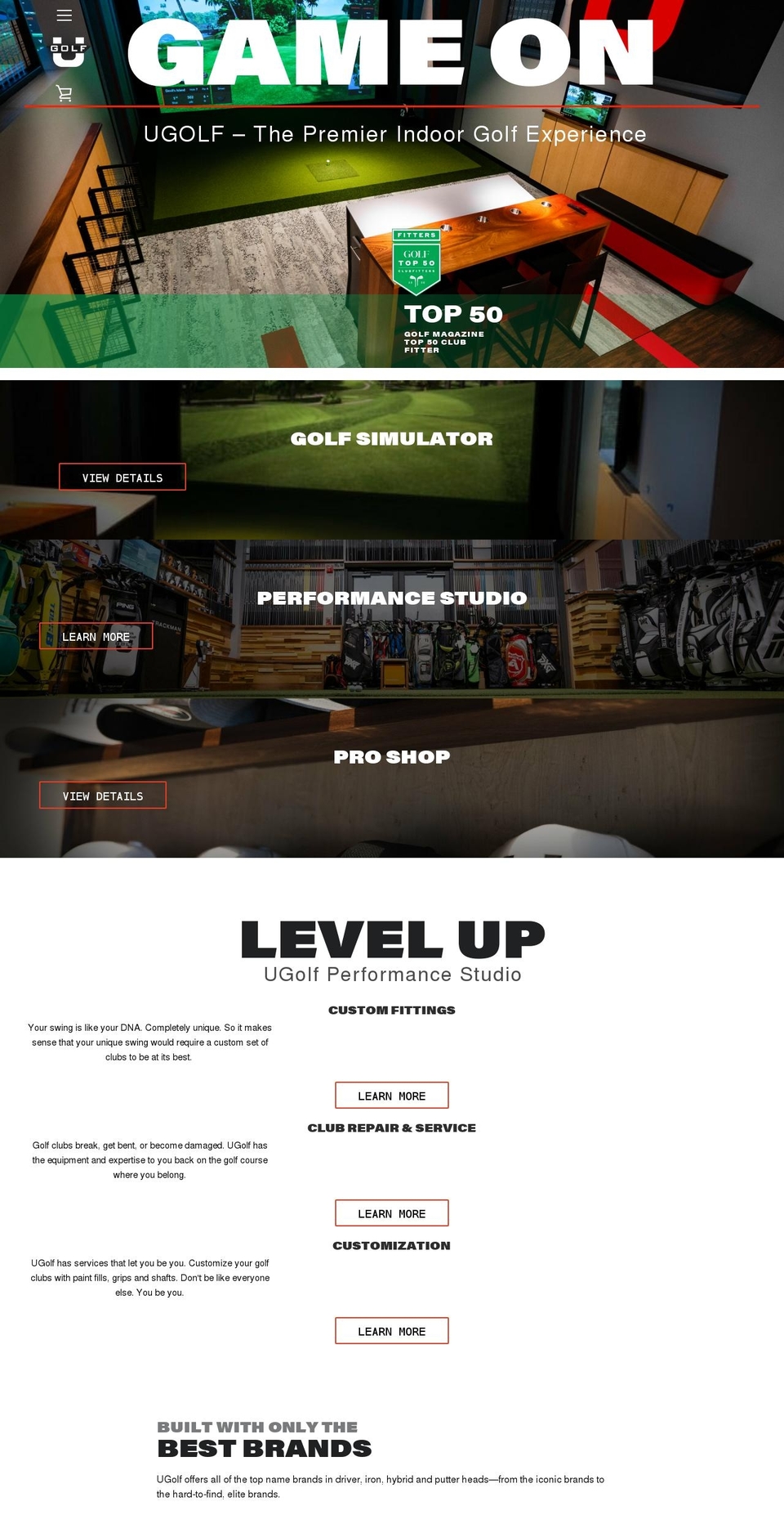 ugolfdbq.com — Shopify storefront screenshot