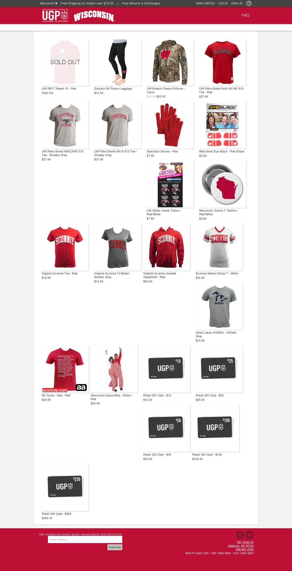 ugpbadgerapparel.com shopify website screenshot
