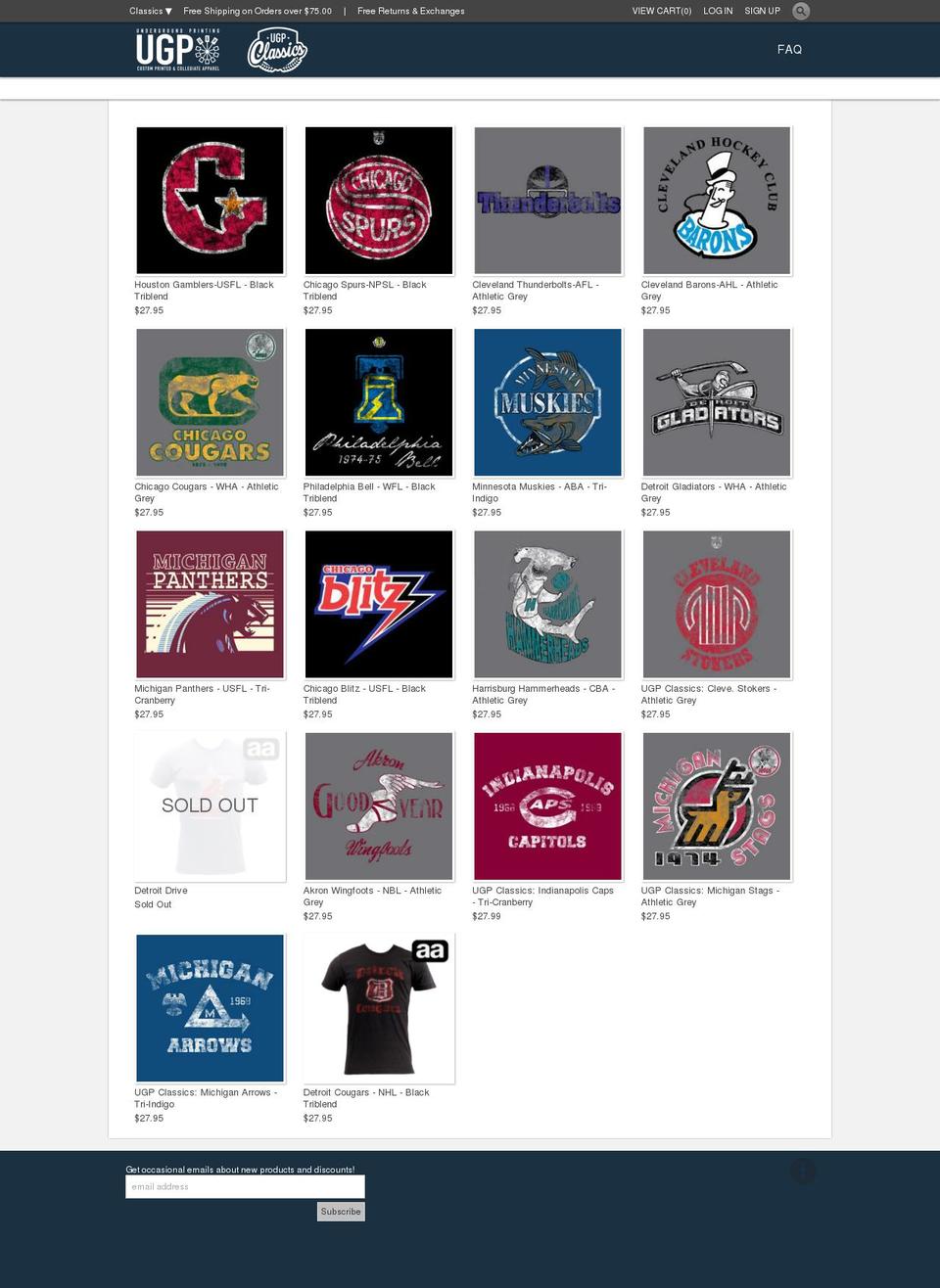 ugpclassics.com shopify website screenshot