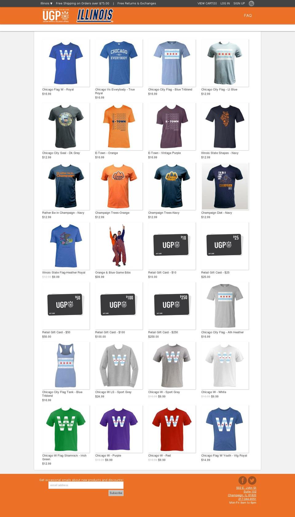 ugpillinoisapparel.com shopify website screenshot