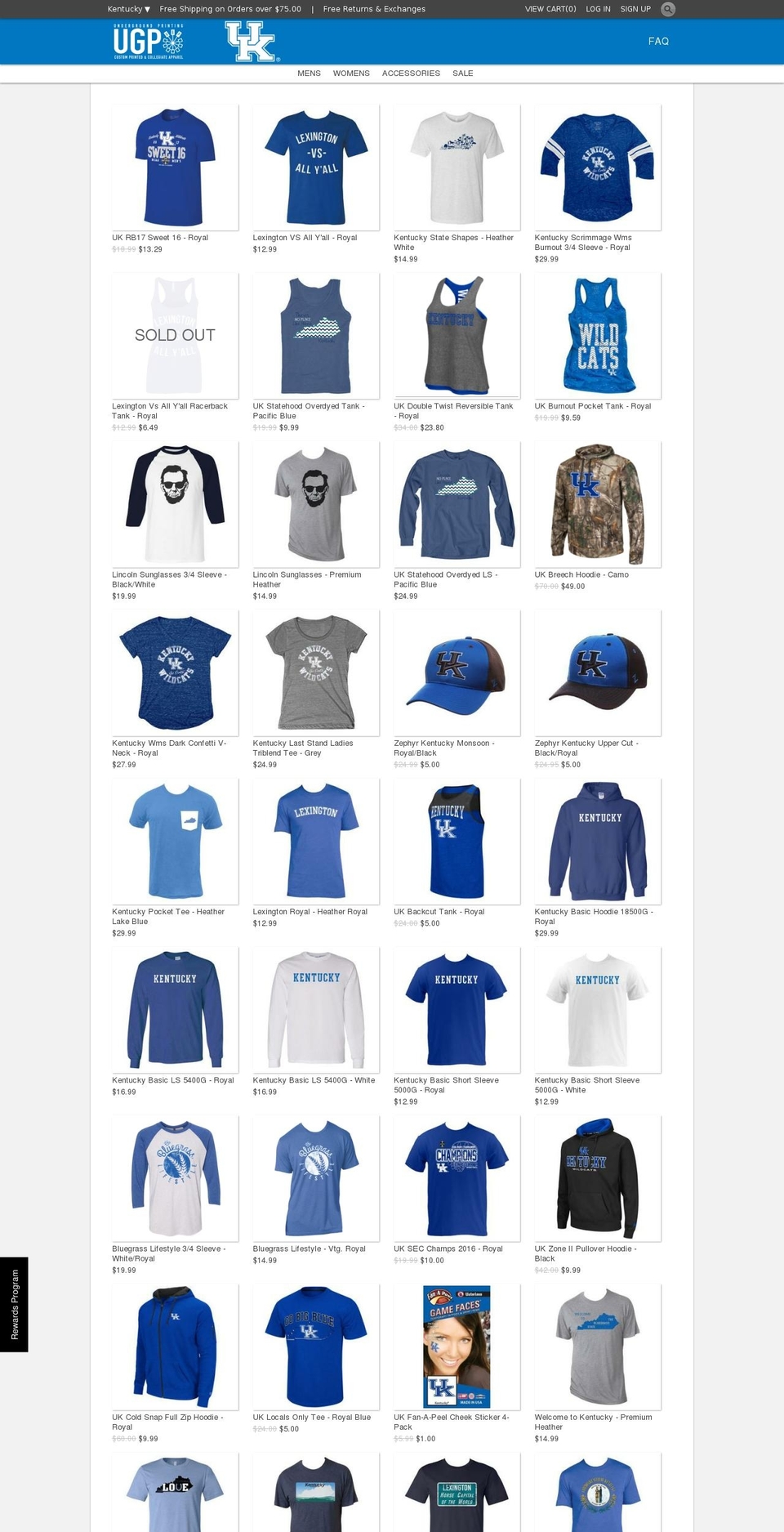 ugpkentuckyapparel.com shopify website screenshot