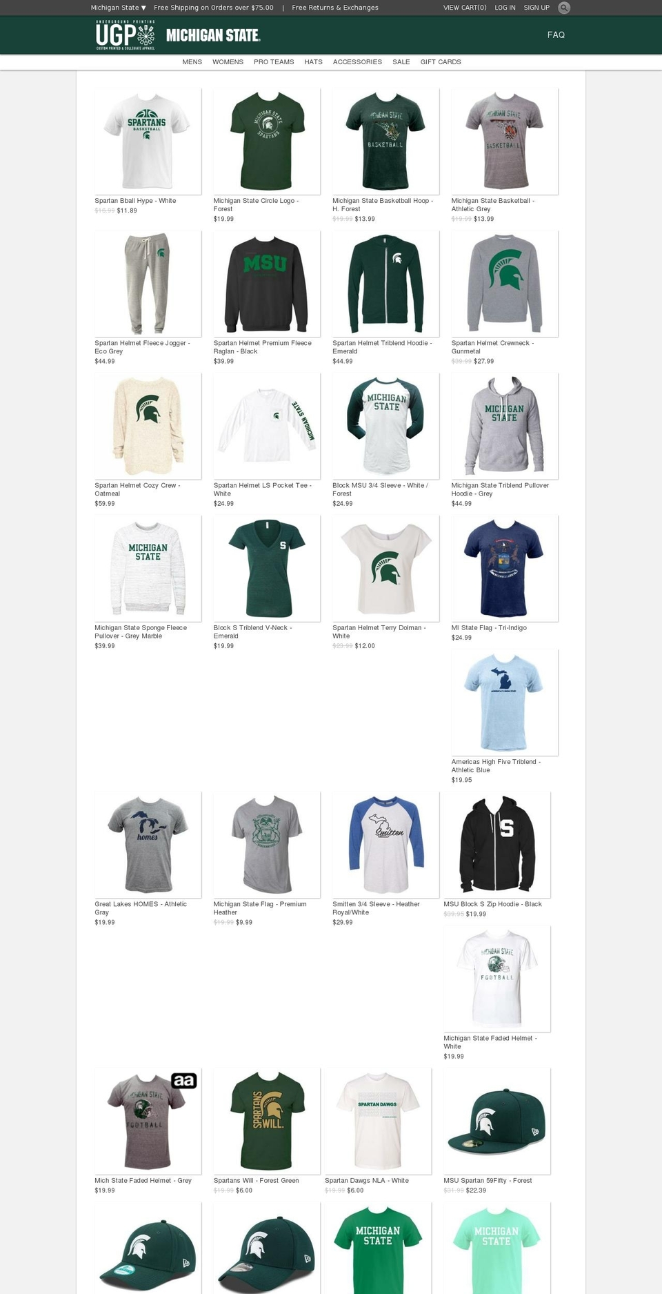 ugpmsuapparel.com shopify website screenshot