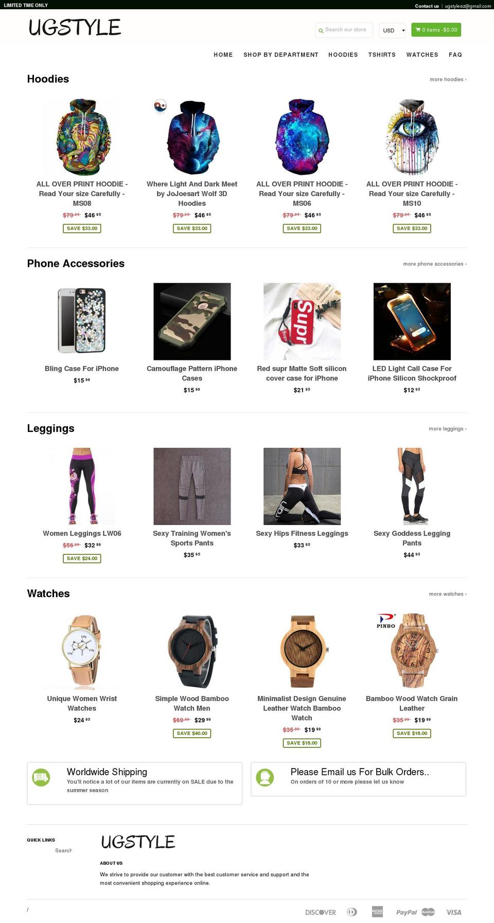 ugstyle.com — Shopify storefront screenshot