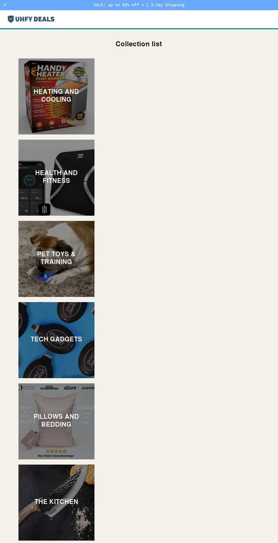 uhfy.com shopify website screenshot