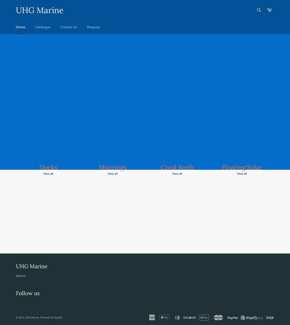uhgmarine.com shopify website screenshot