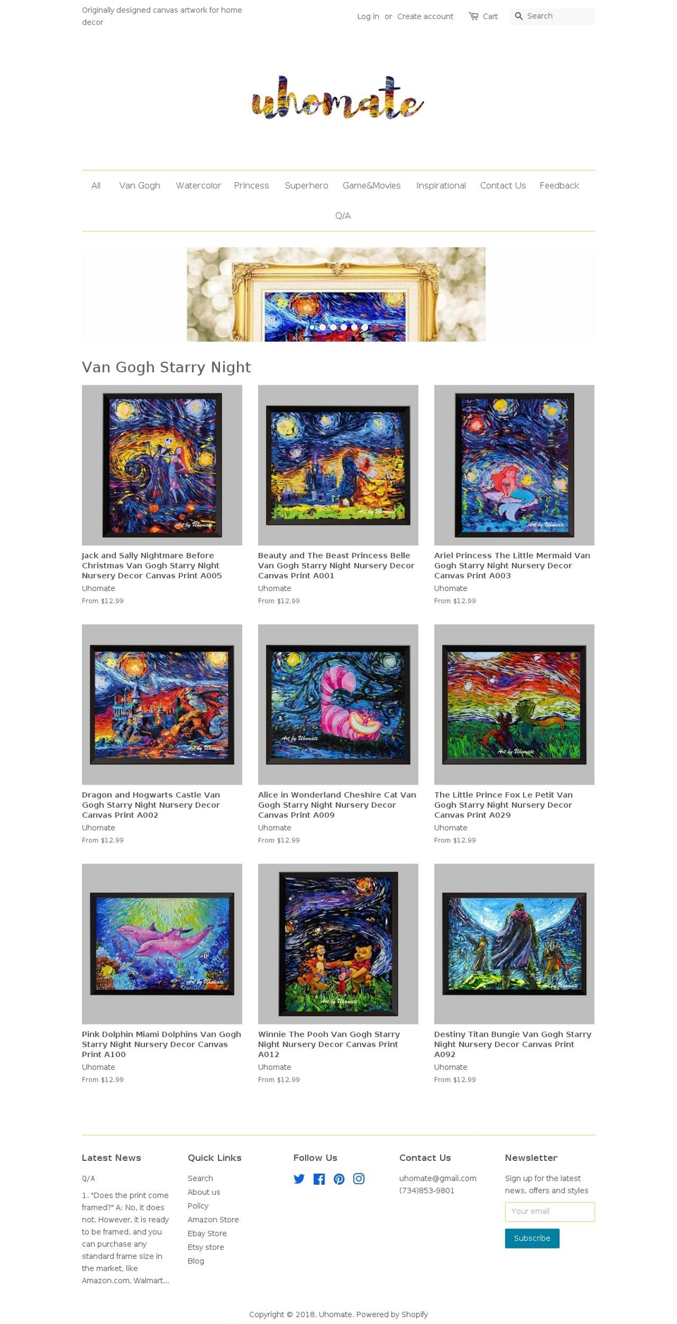 uhomate.com shopify website screenshot