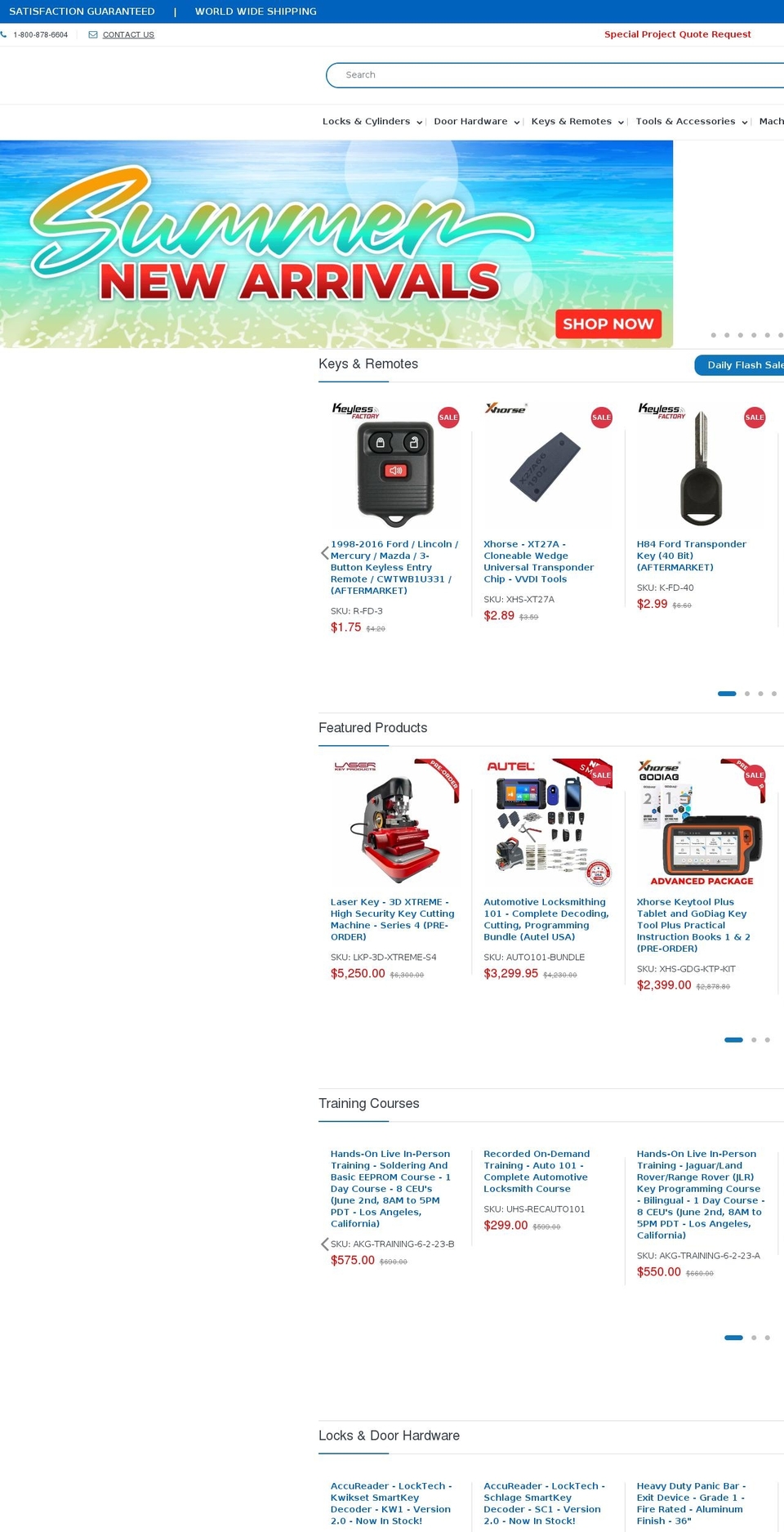 uhs-hardware.com shopify website screenshot