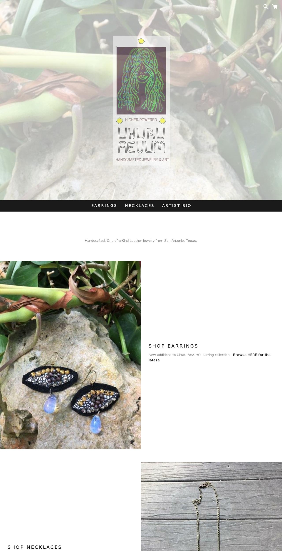 uhuru-aevum.com — Shopify storefront screenshot