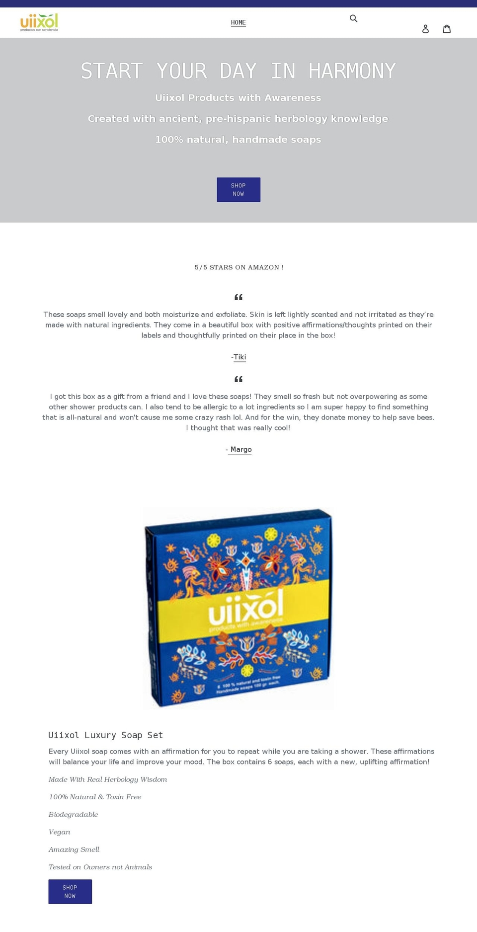 uiixol-luxury-gift-set.com shopify website screenshot