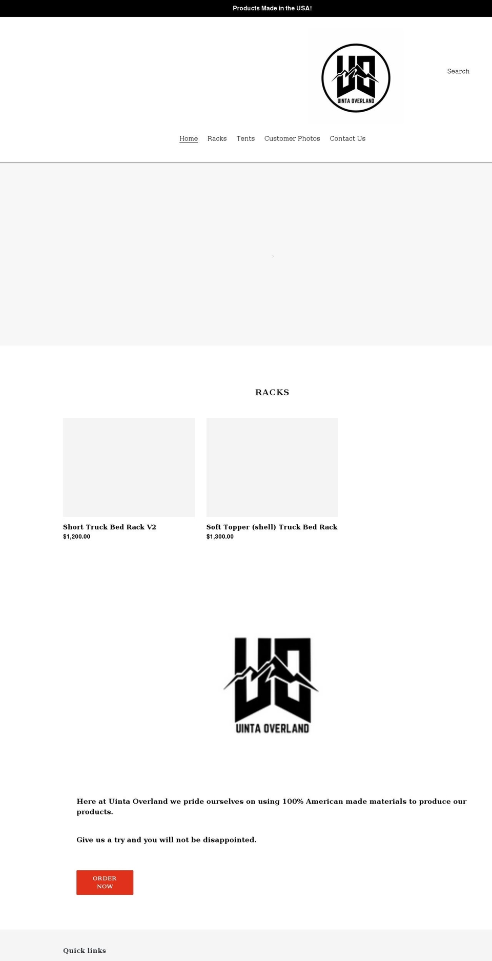 uintaoverland.com shopify website screenshot