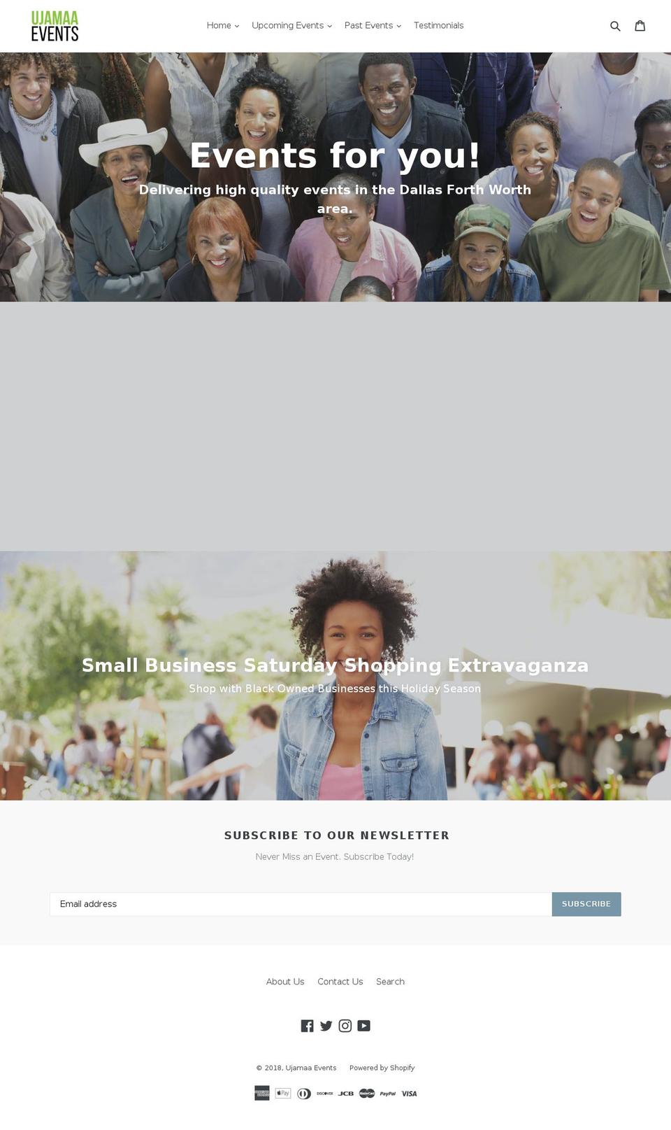 ujamaaevents.com — Shopify storefront screenshot