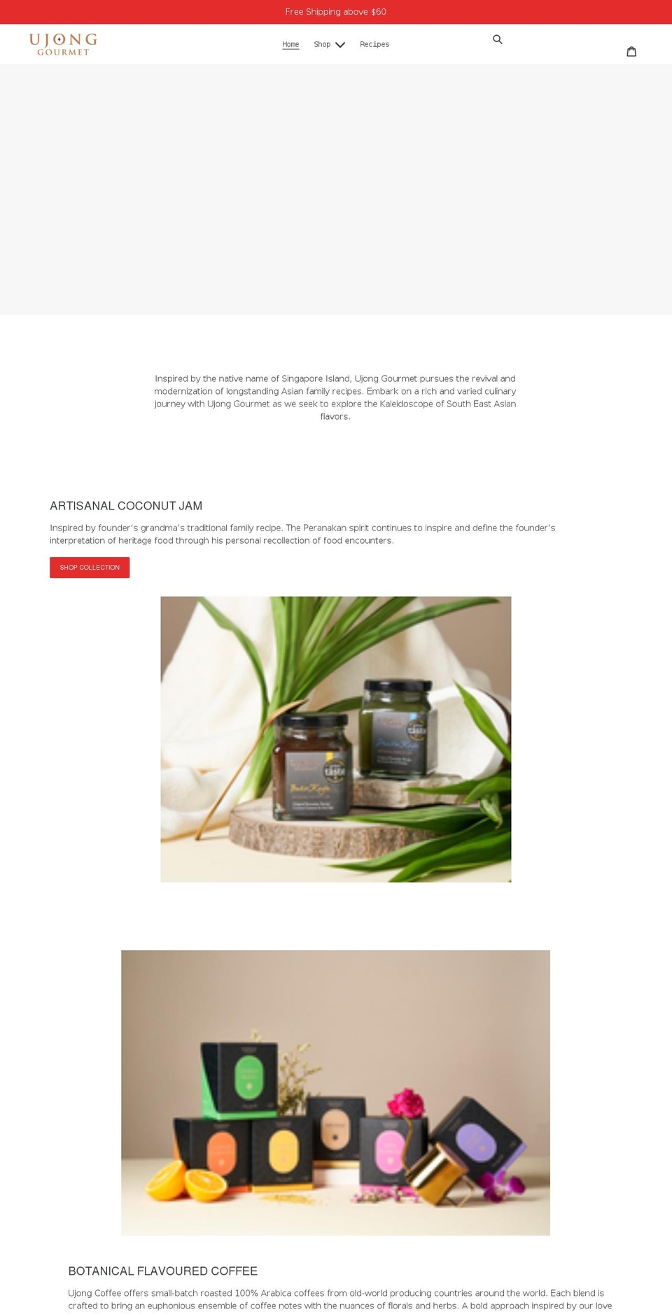 ujonggourmet.com shopify website screenshot