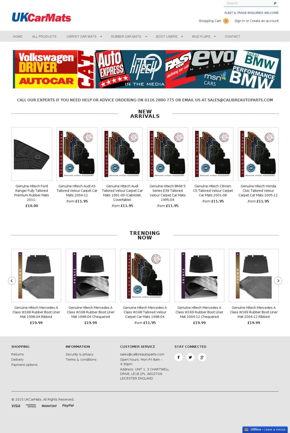 uk-car-mats.com shopify website screenshot