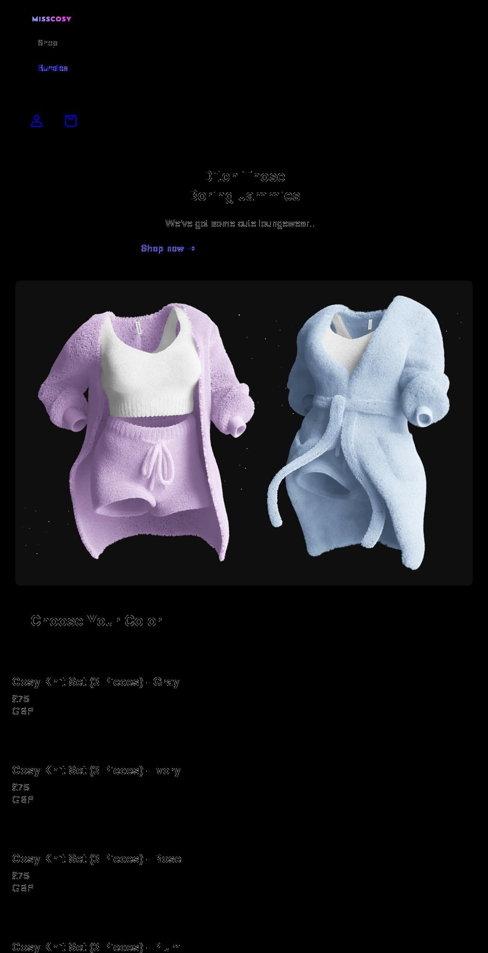 uk.misscosy.com shopify website screenshot