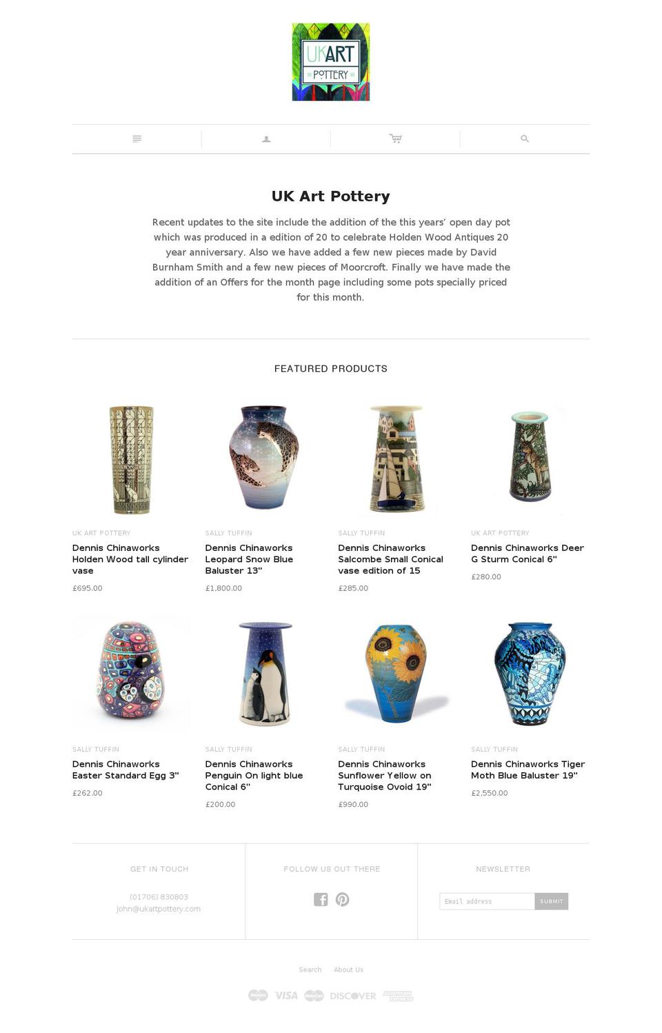 ukartpottery.com shopify website screenshot