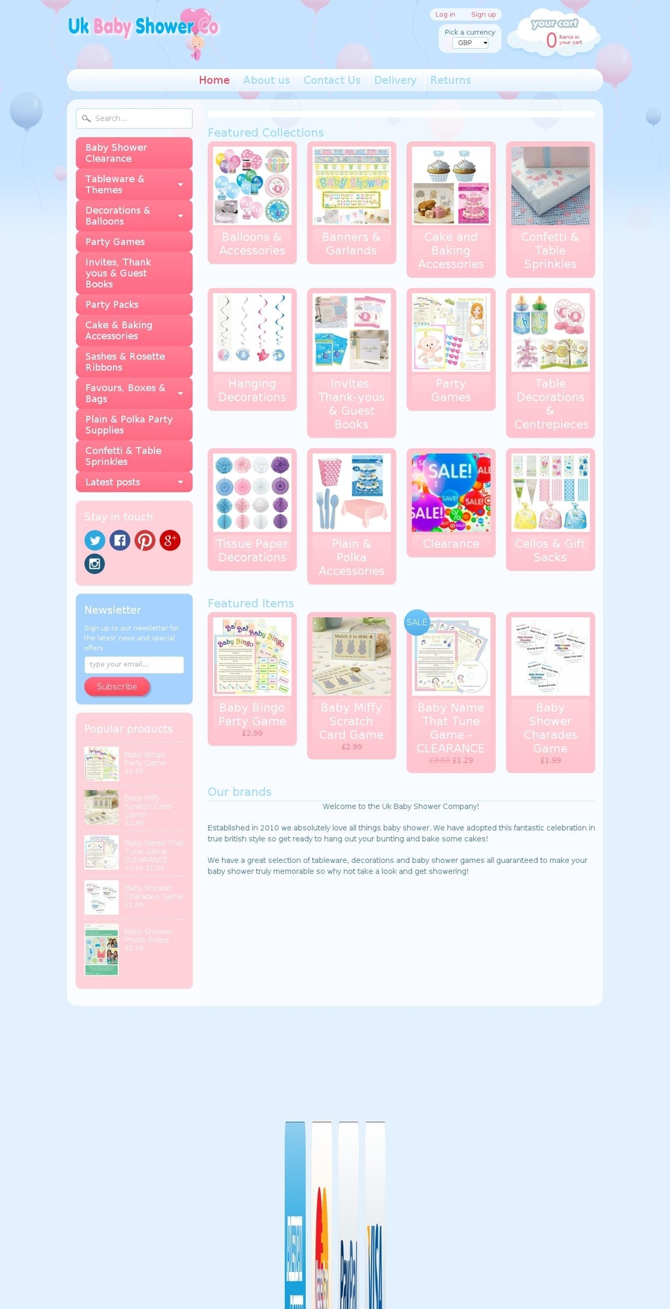 ukbabyshowerco.com shopify website screenshot