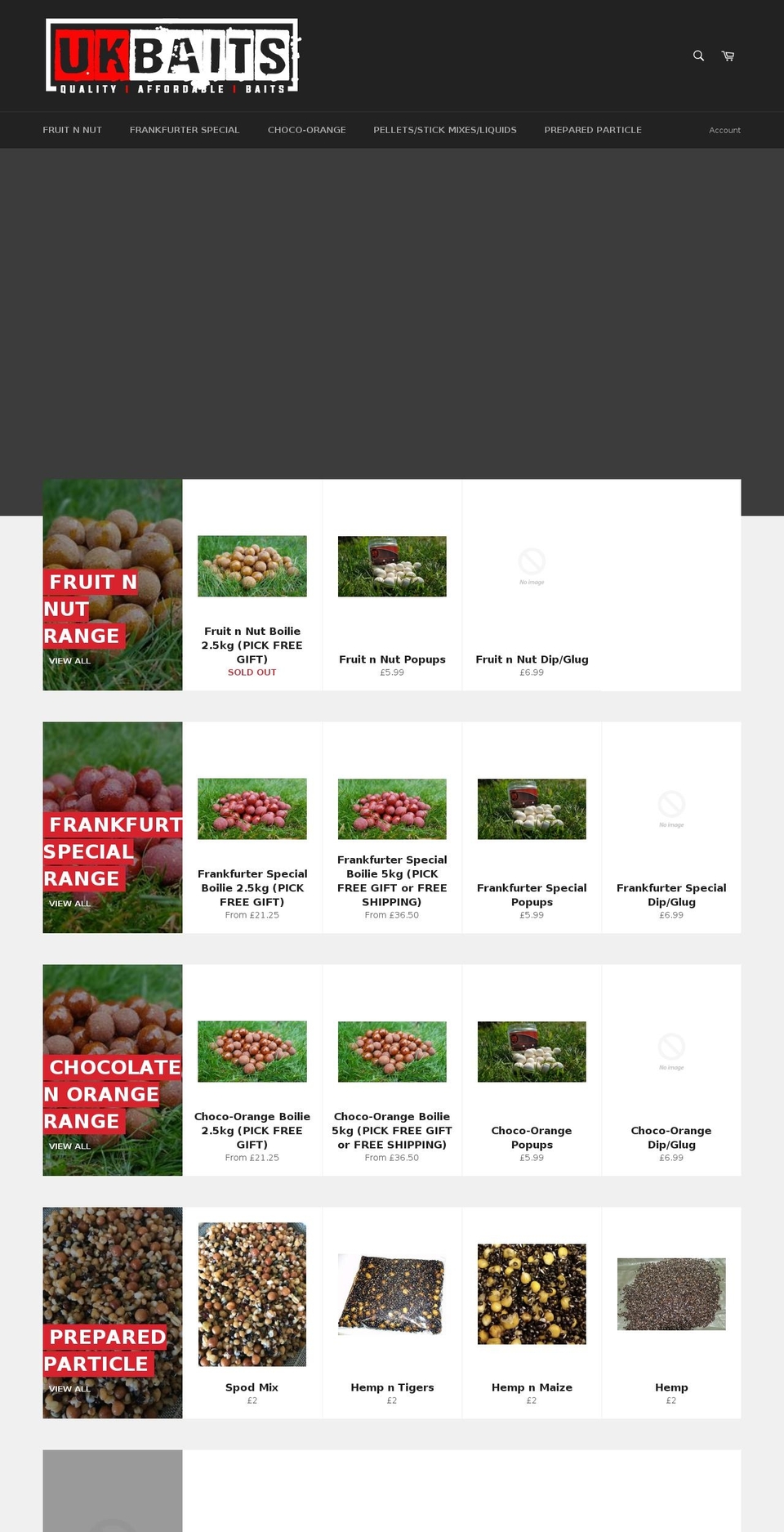 ukbaits.com — Shopify storefront screenshot