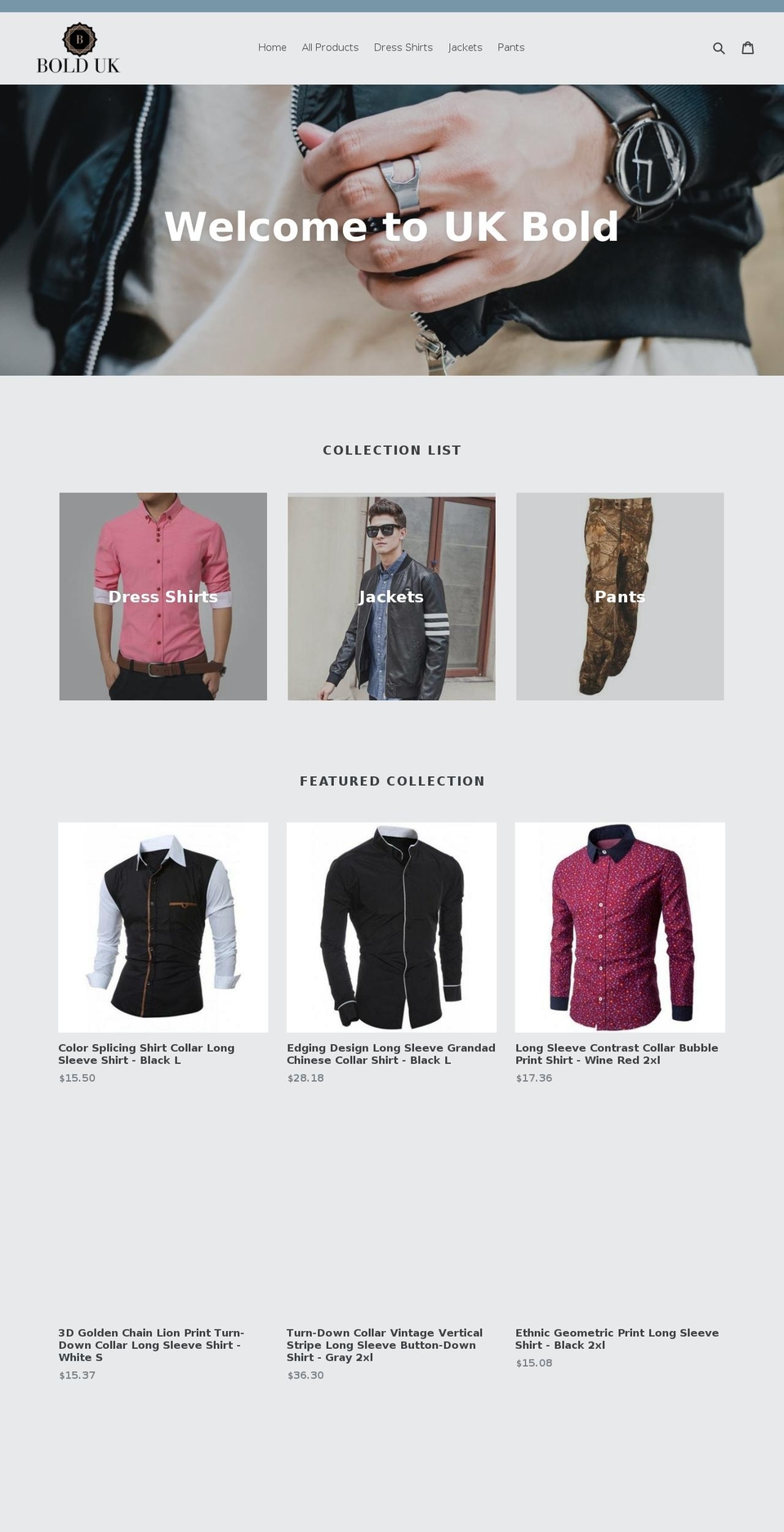 ukbold.com shopify website screenshot