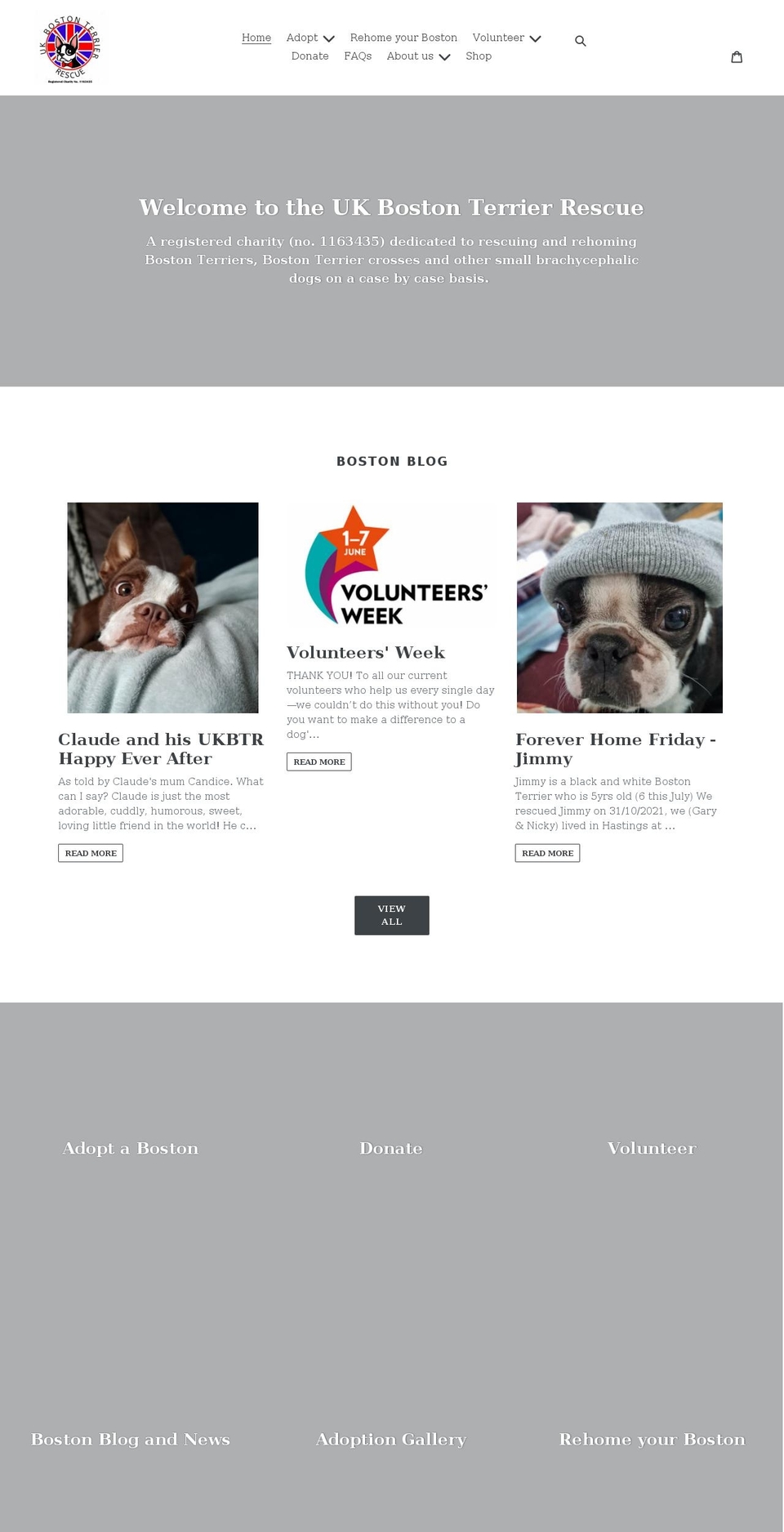 ukbostonterrierrescue.co.uk shopify website screenshot