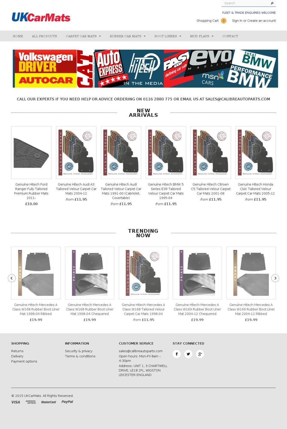ukcarmats.com shopify website screenshot