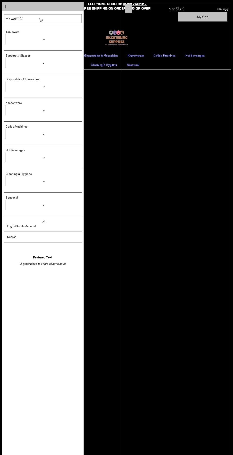 ukcateringsupplies.co.uk shopify website screenshot