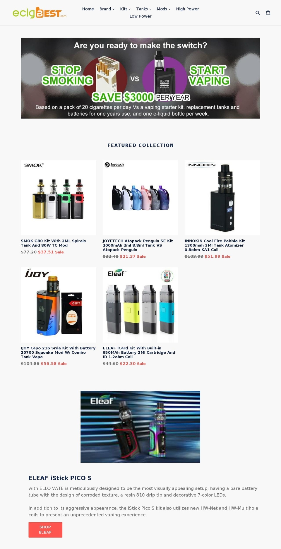 ukecig.store shopify website screenshot