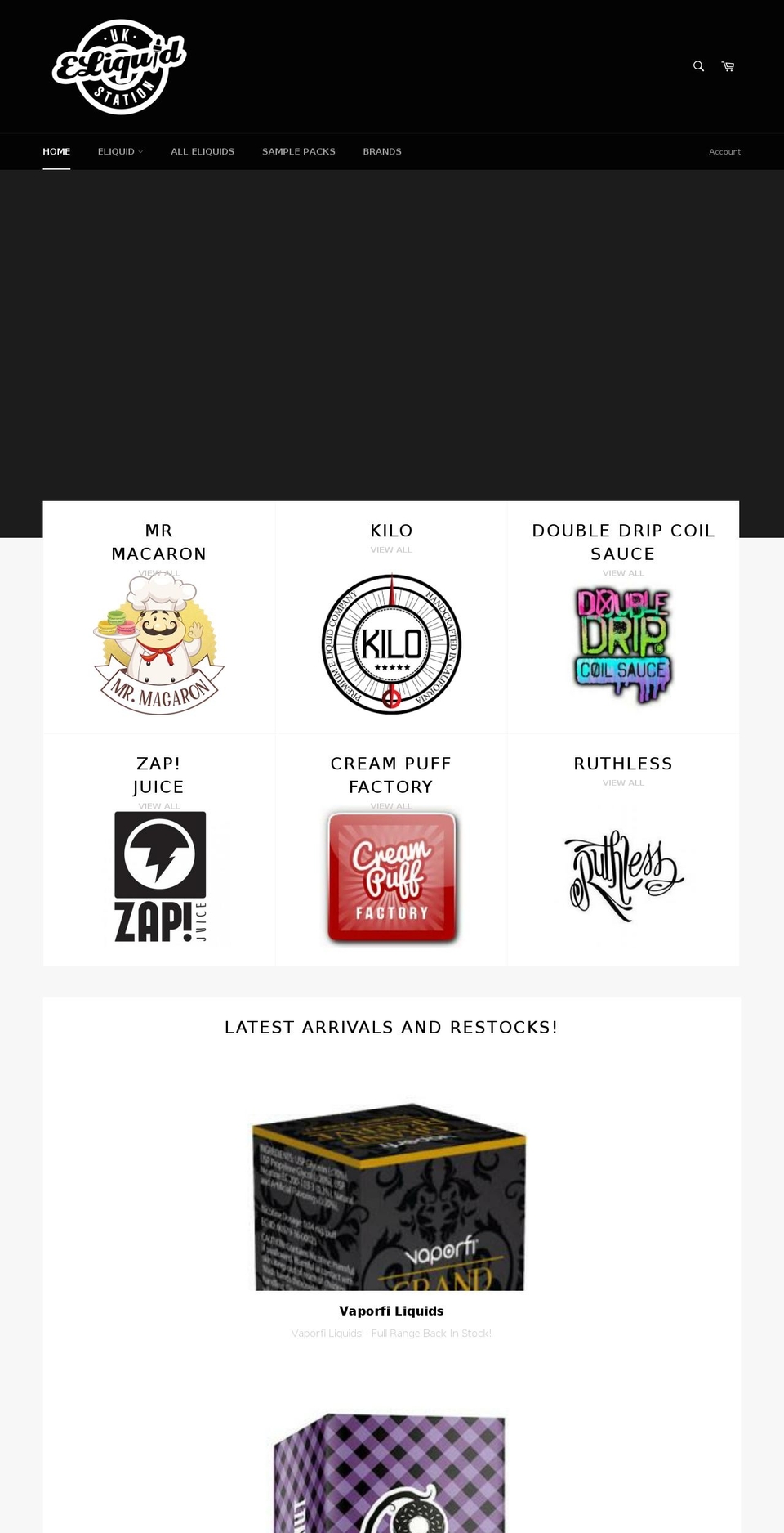 ukeliquidstation.com — Shopify storefront screenshot