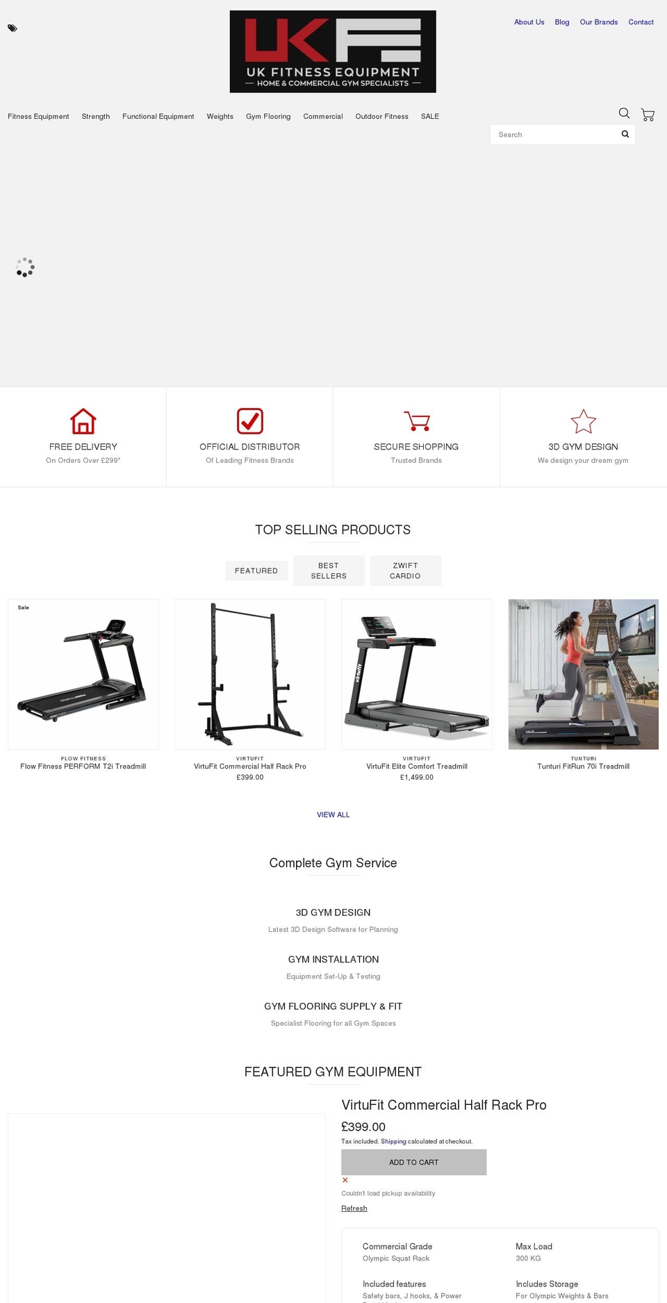 ukfitnessequipment.co.uk shopify website screenshot