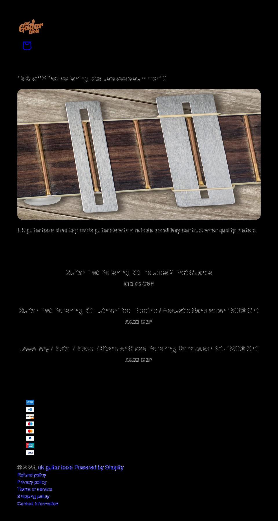ukguitartools.com shopify website screenshot