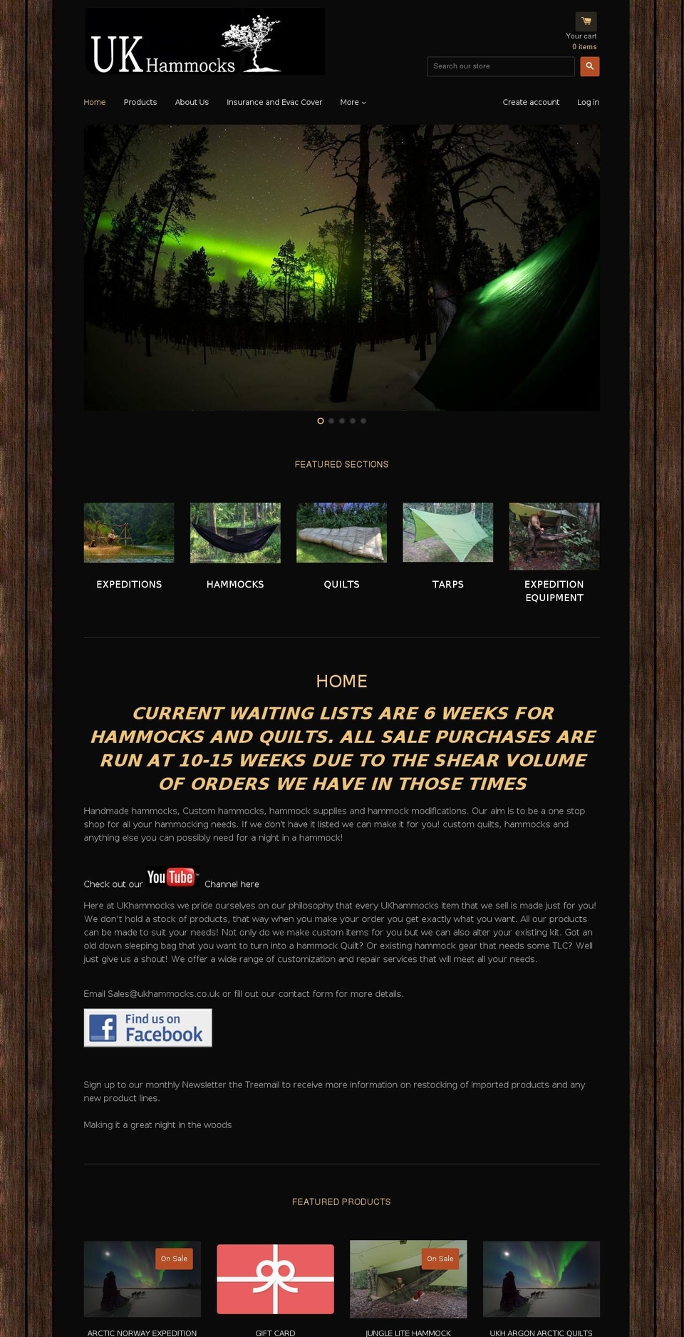 ukhammocks.com — Shopify storefront screenshot