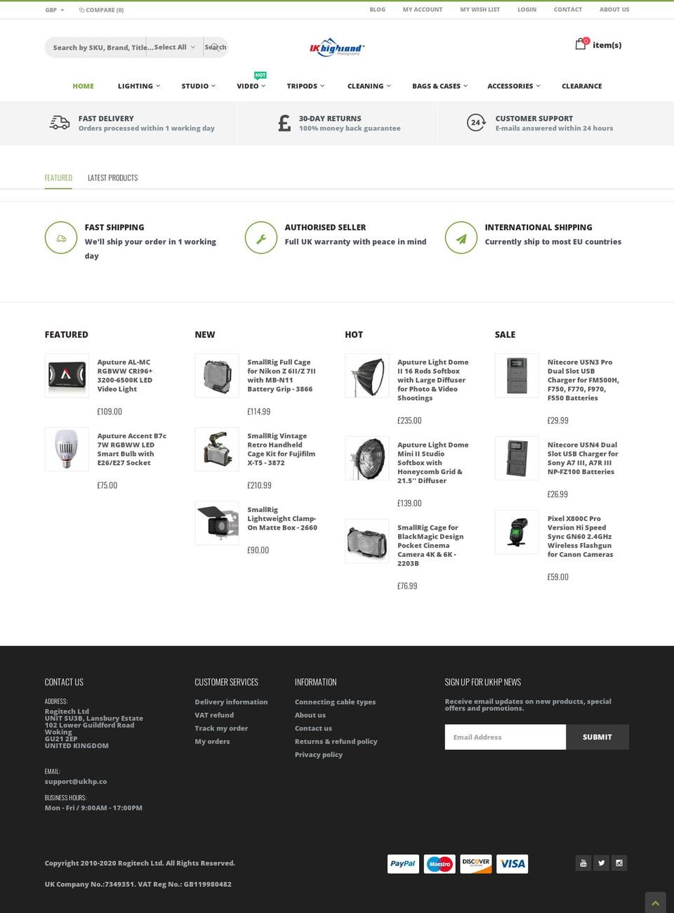ukhighland.com — Shopify storefront screenshot
