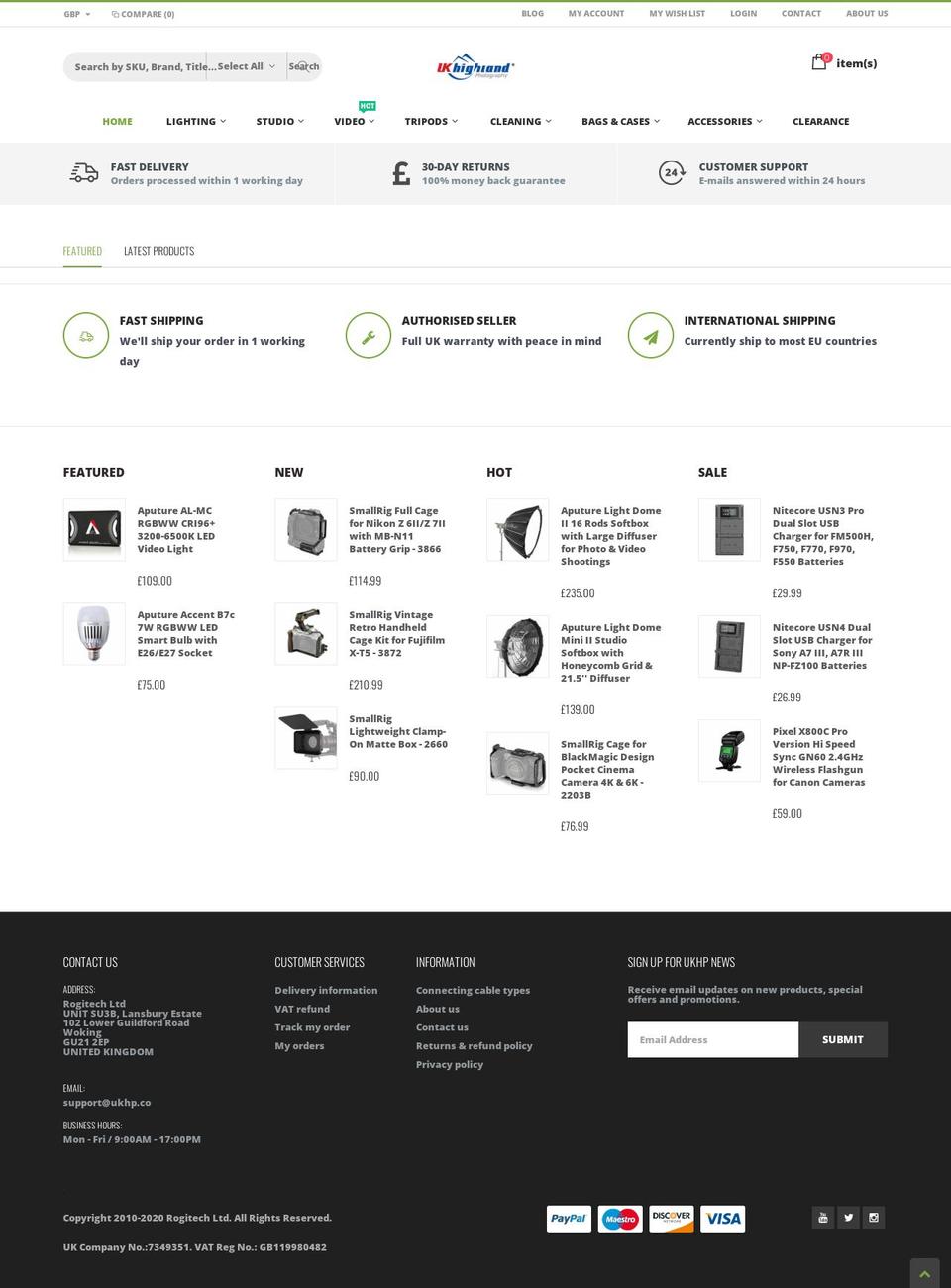 ukhp.co shopify website screenshot