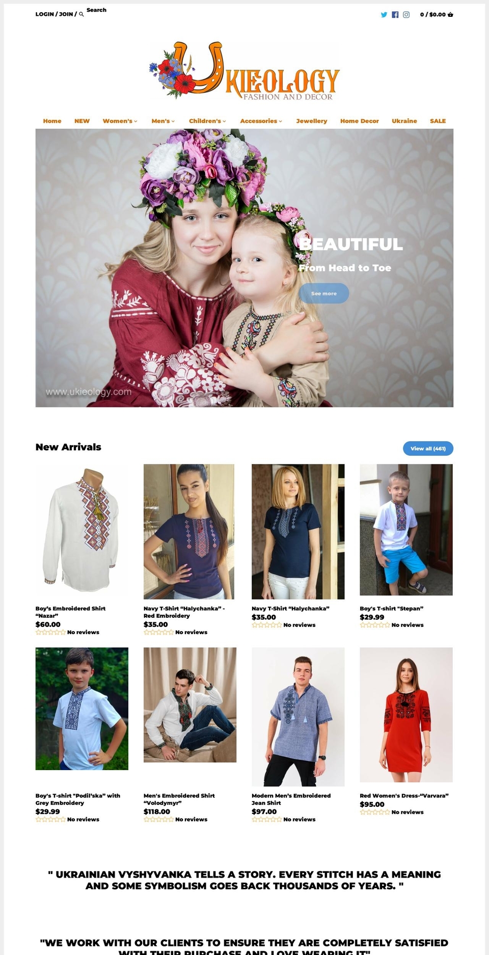 ukieology.com — Shopify storefront screenshot