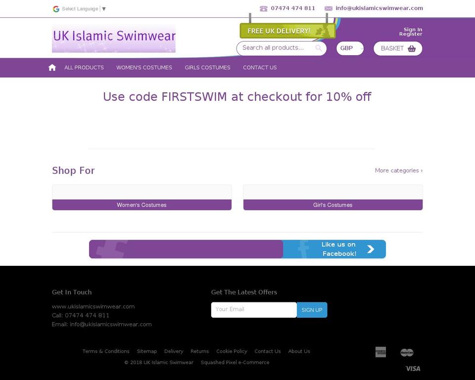 ukislamicswimwear.com — Shopify storefront screenshot