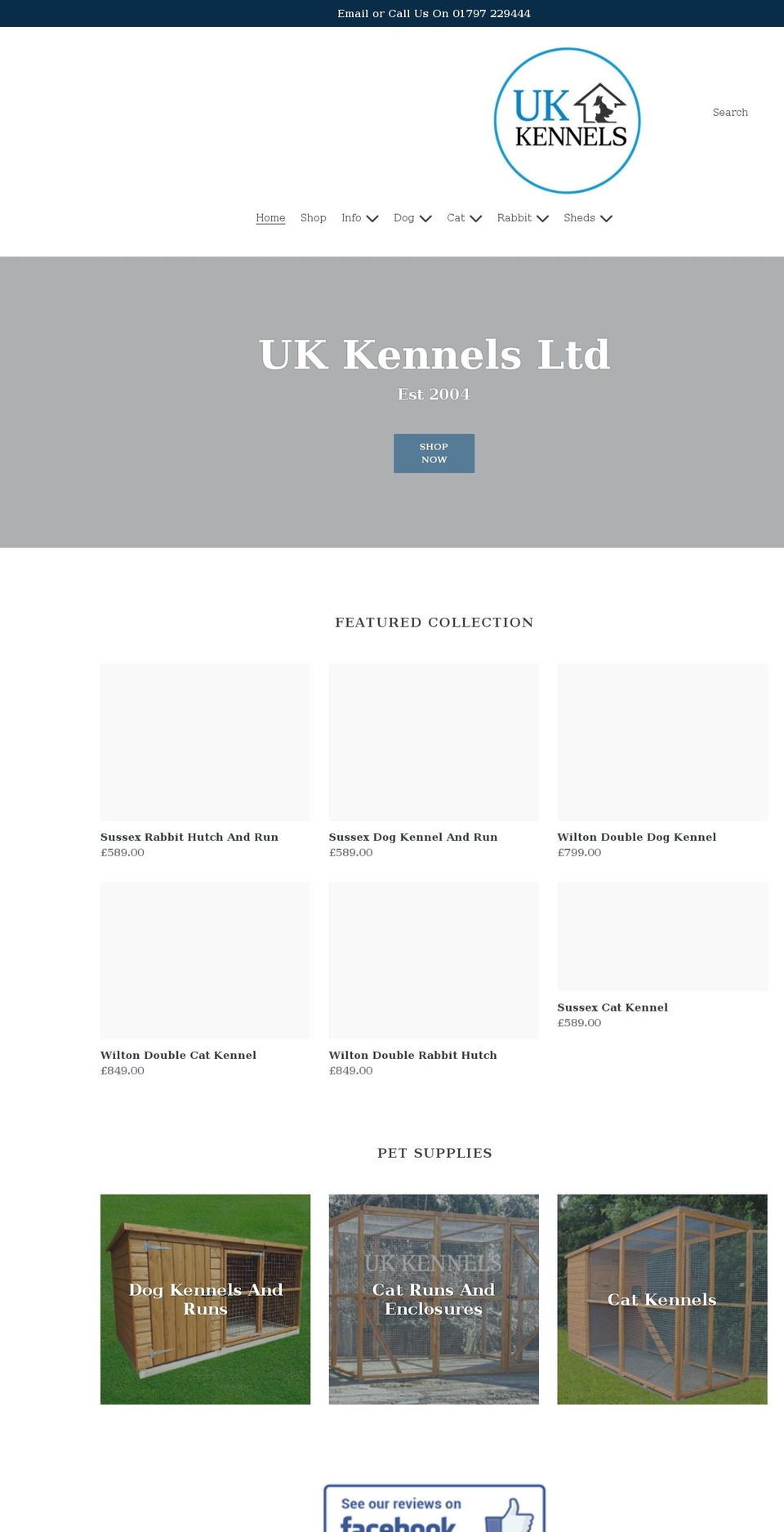 ukkennels.co.uk shopify website screenshot