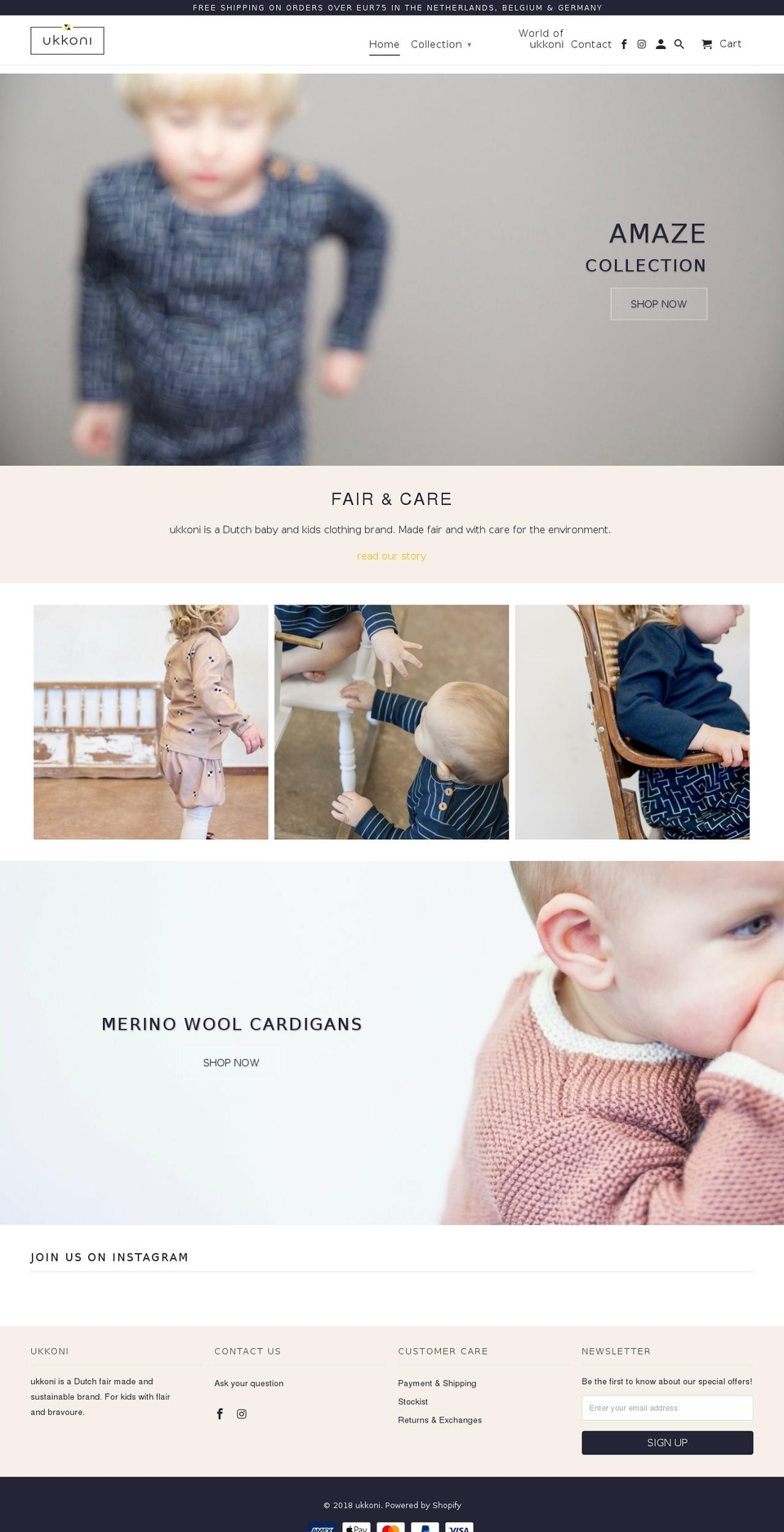 ukkoni.com — Shopify storefront screenshot