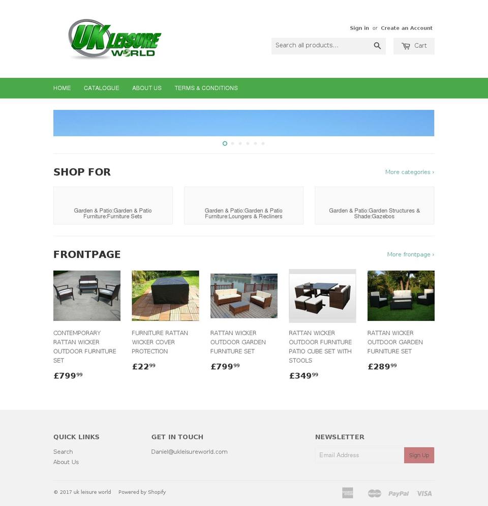 ukleisureworld.com shopify website screenshot