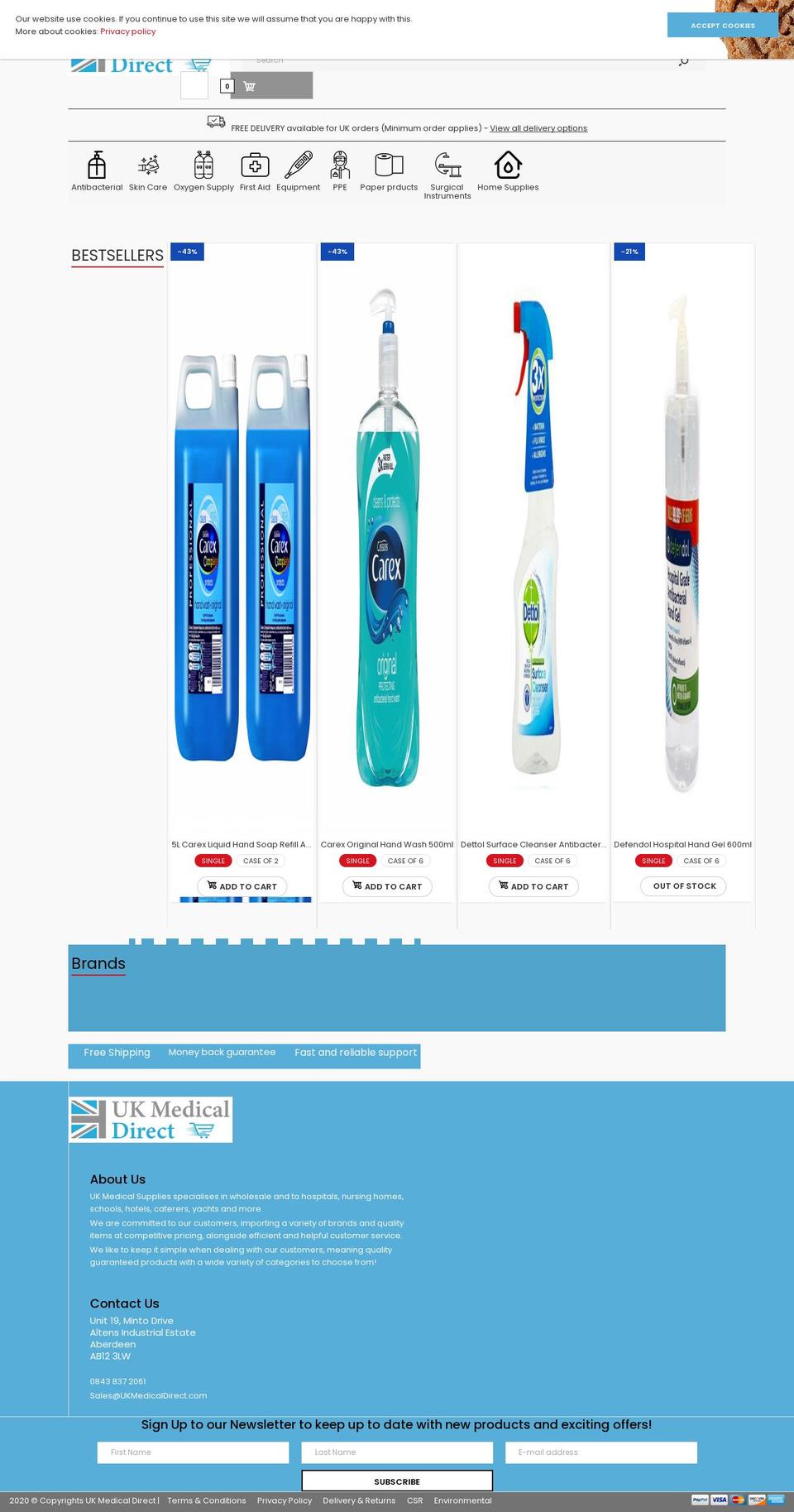 ukmedicaldirect.com shopify website screenshot