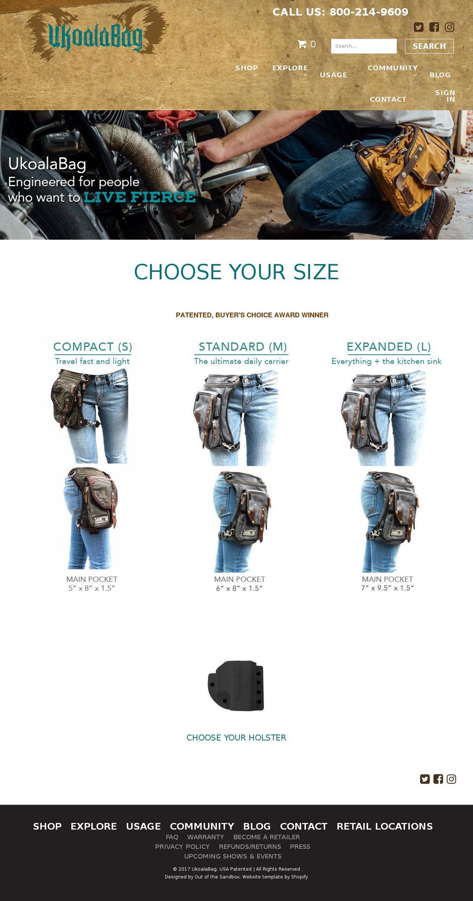 ukoala-bags.com shopify website screenshot