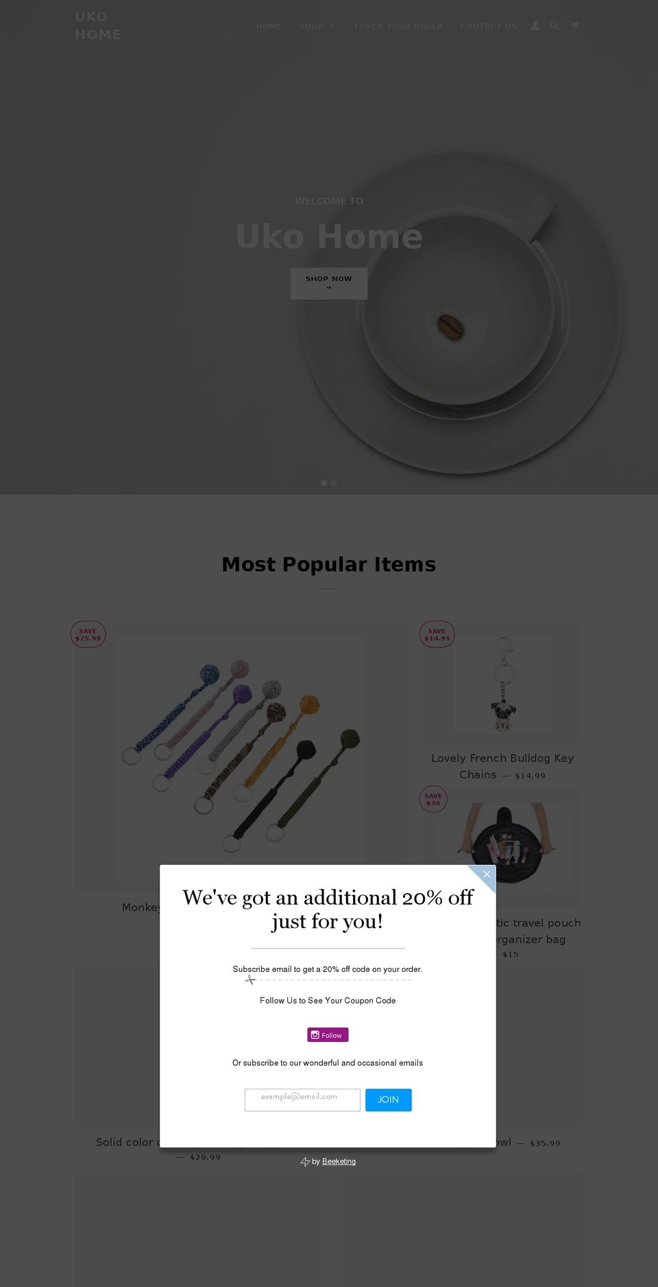 ukohome.com shopify website screenshot