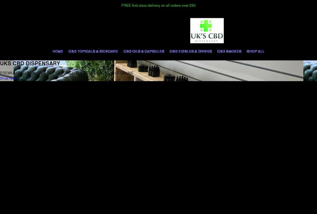 ukscbd.com shopify website screenshot