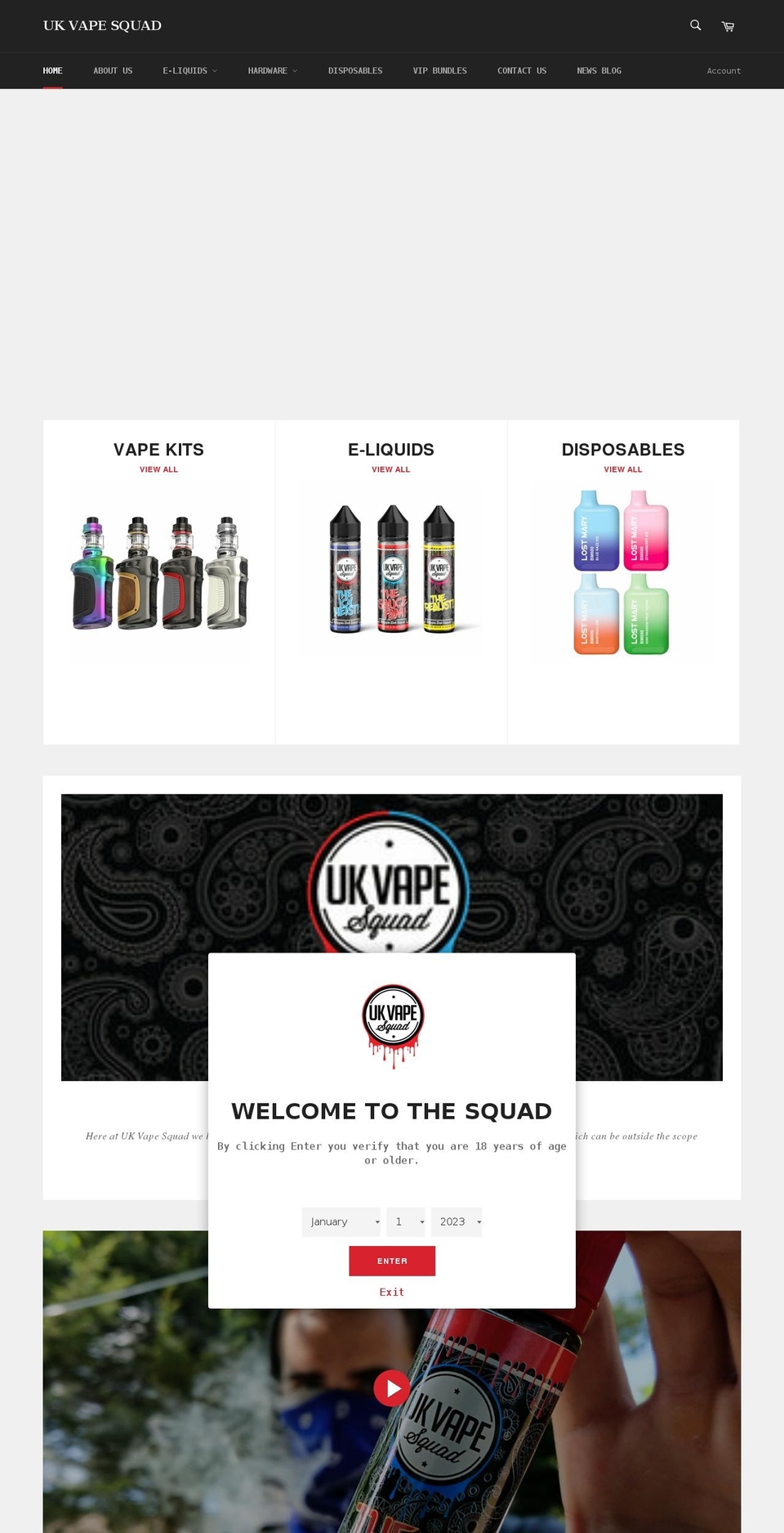 ukvapesquad.com shopify website screenshot