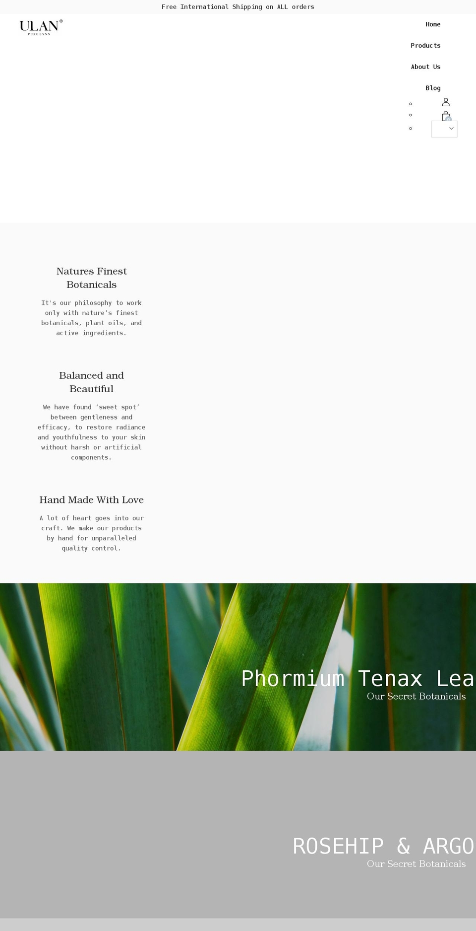 ulan.co.nz shopify website screenshot