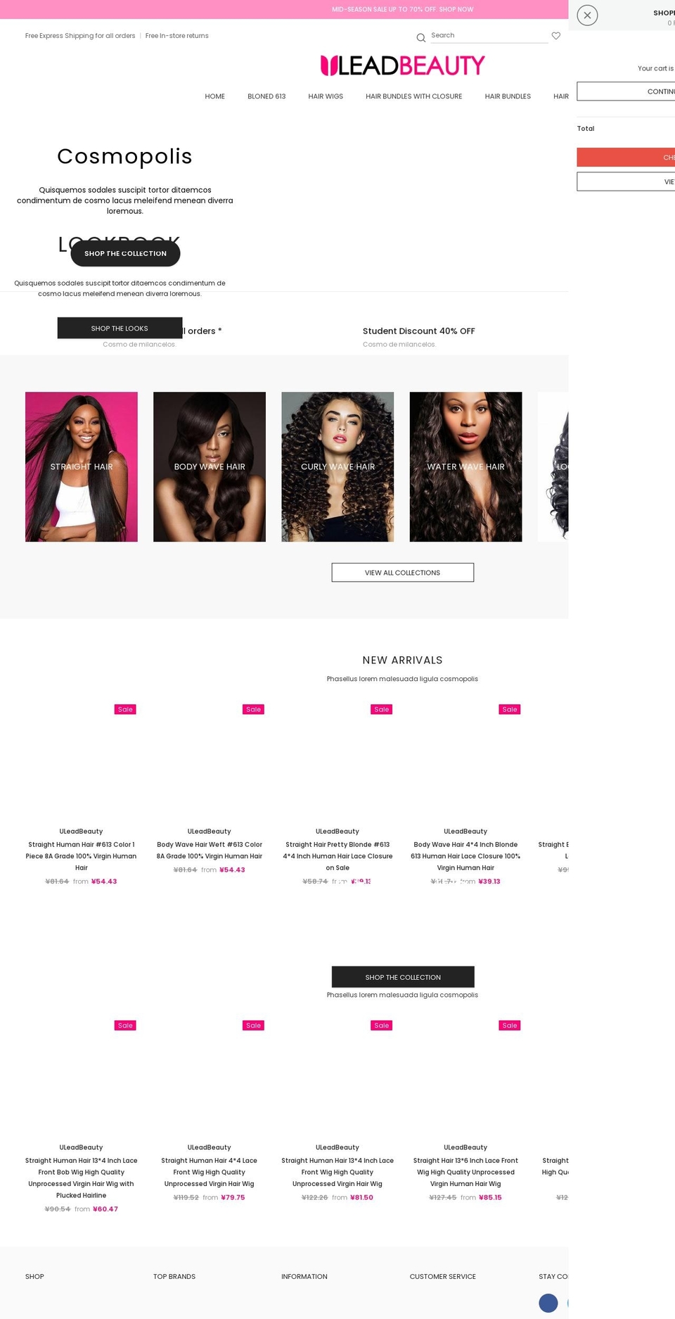 uleadbeauty.com shopify website screenshot