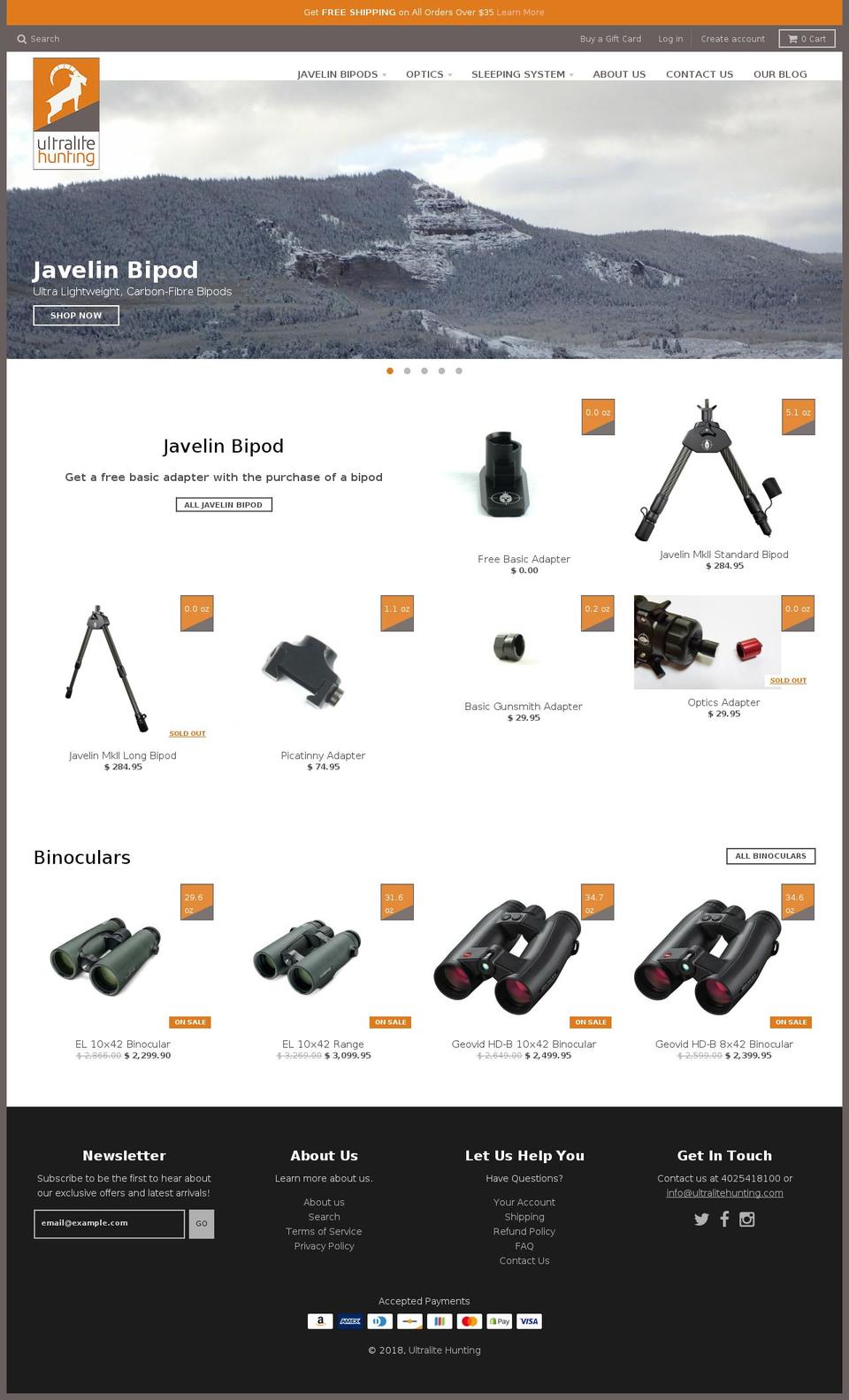 ulhunter.net shopify website screenshot