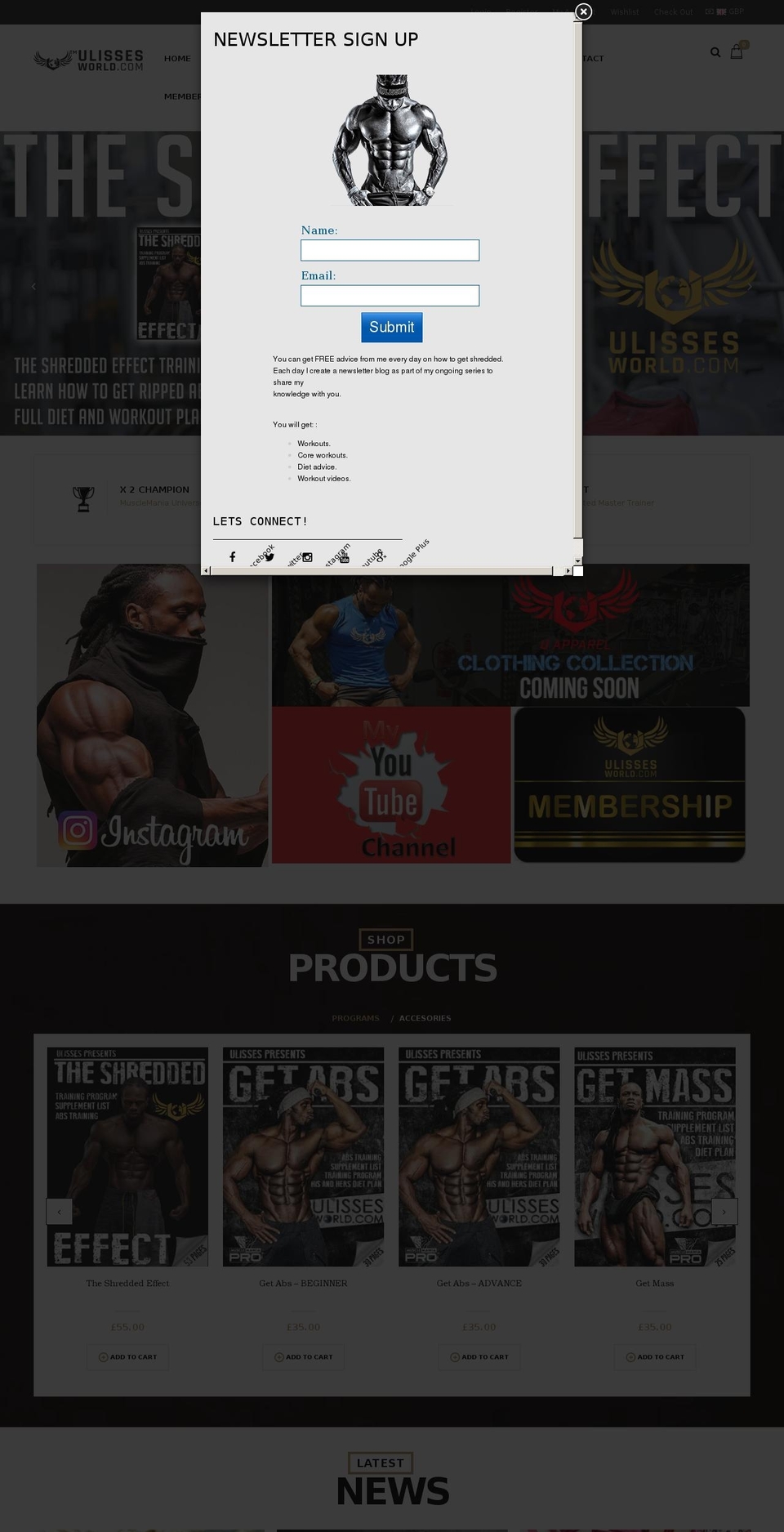 Debut Shopify theme site example ulissesworld.com
