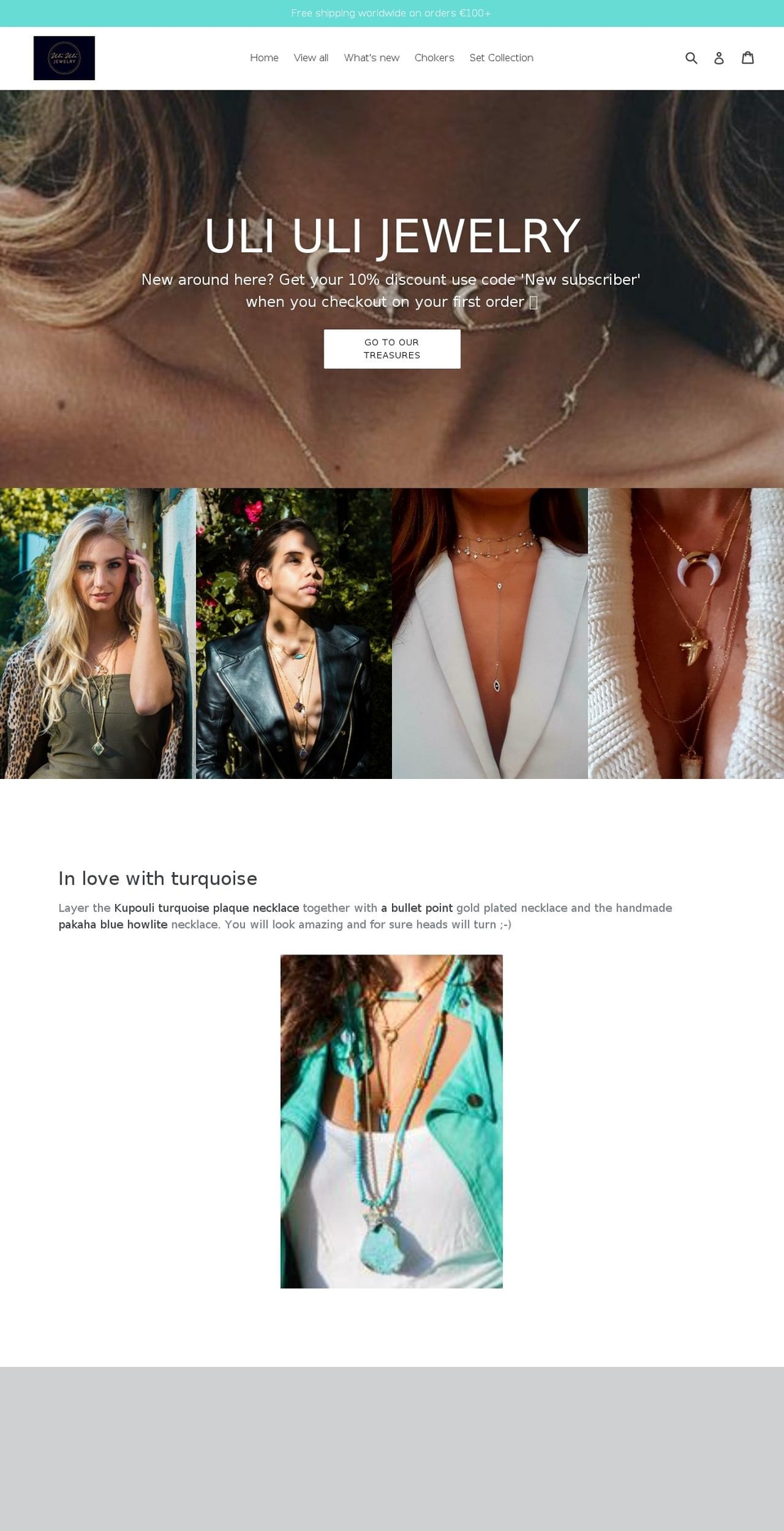 uliulijewelry.com — Shopify storefront screenshot