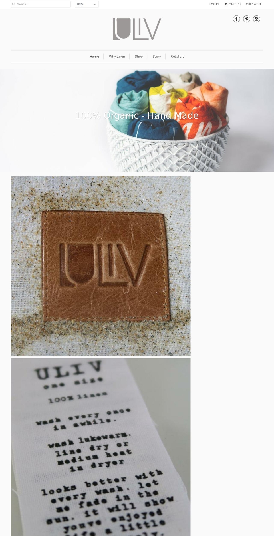 uliv.com shopify website screenshot