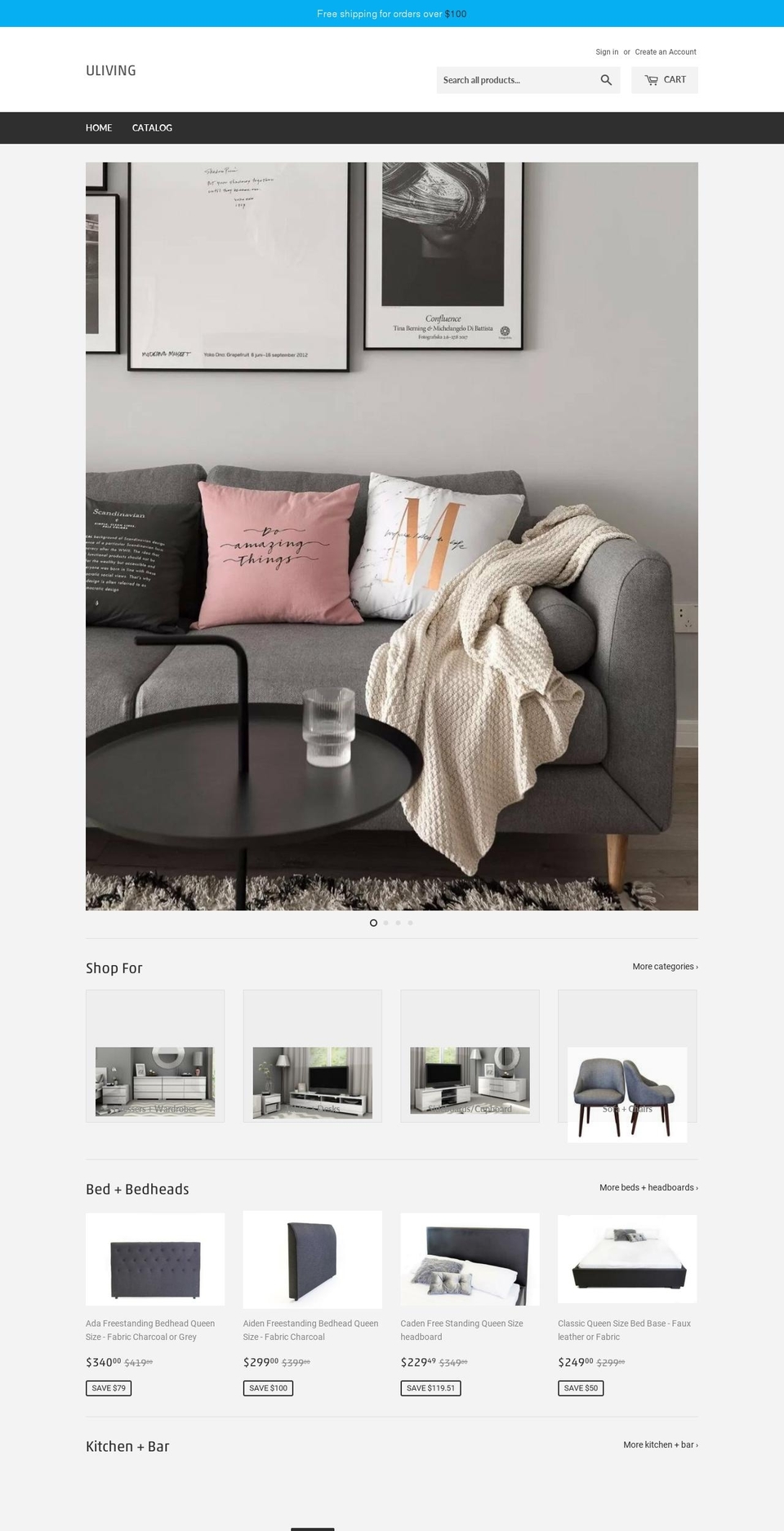 uliving.com.au shopify website screenshot